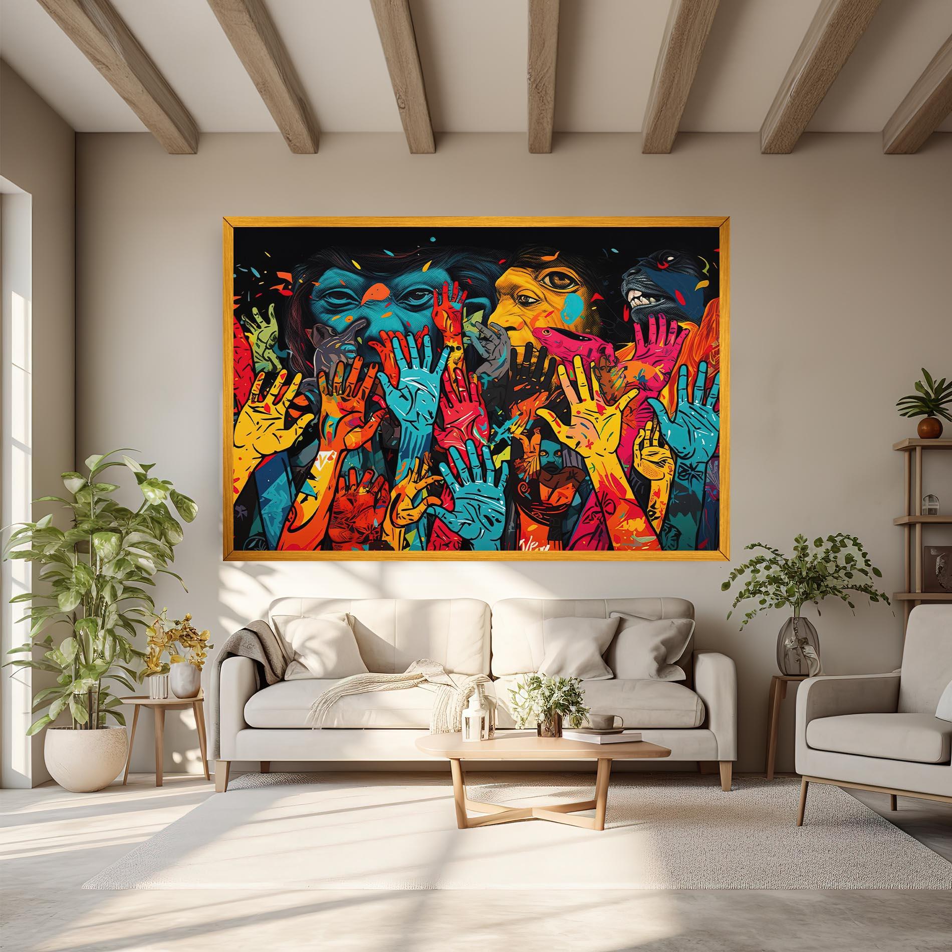 Картина на платно Colorful Hands mockup 6
