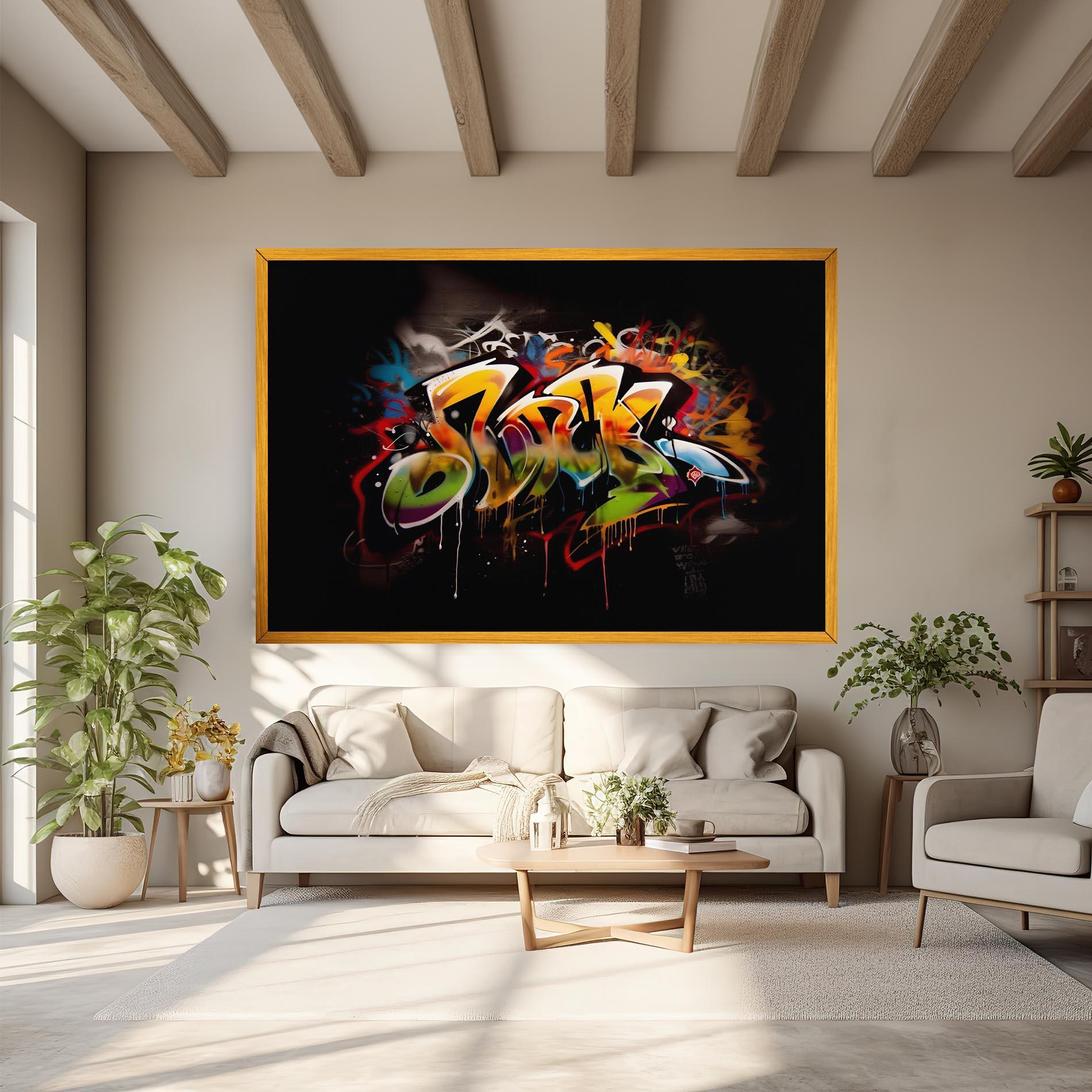 Картина на платно Graffiti Style Wall mockup 6