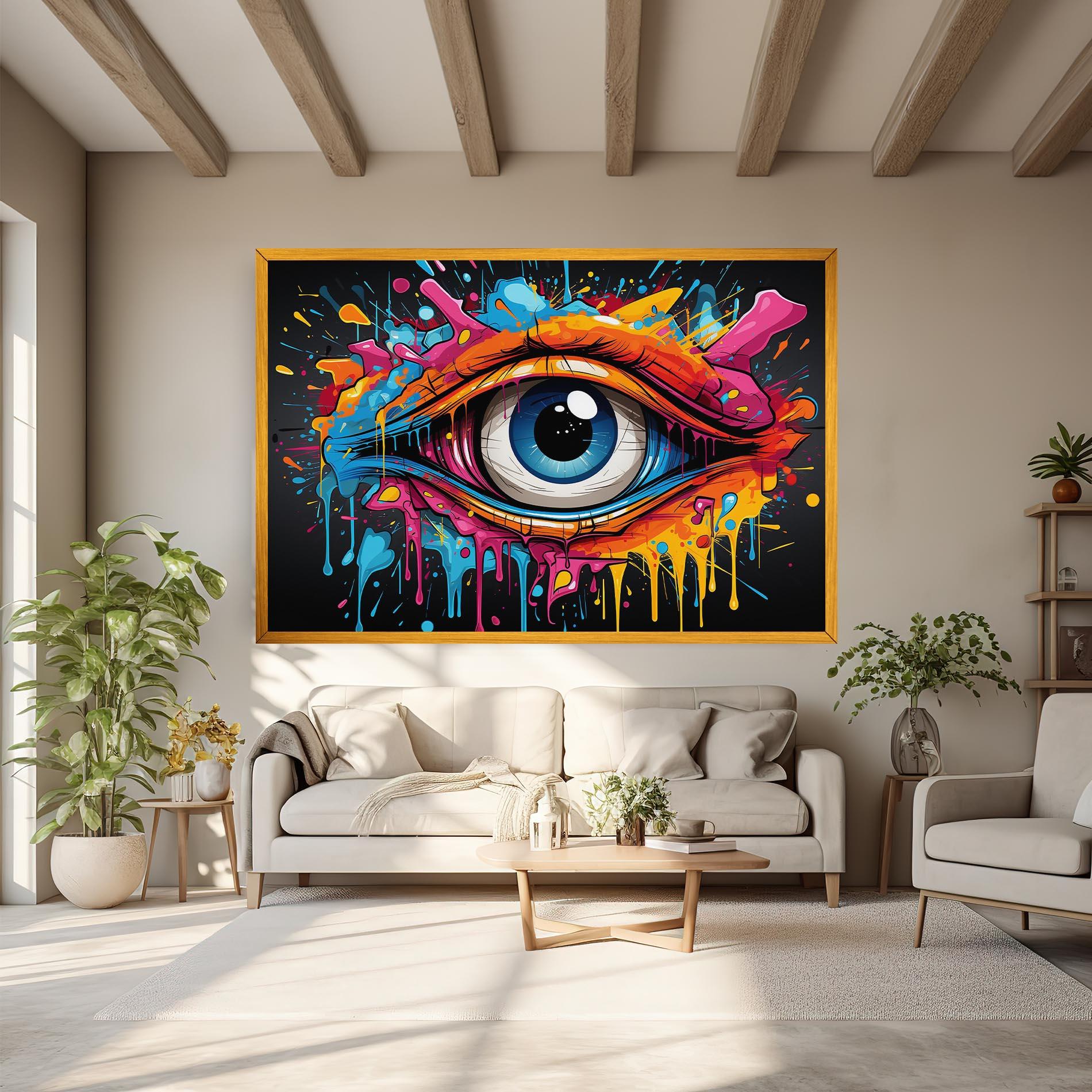 Картина на платно Graffitistyle Eye mockup 6
