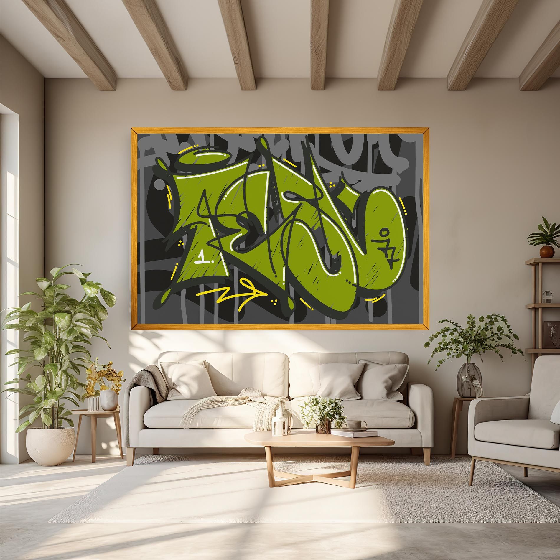 Green Grey Graffti mockup 6
