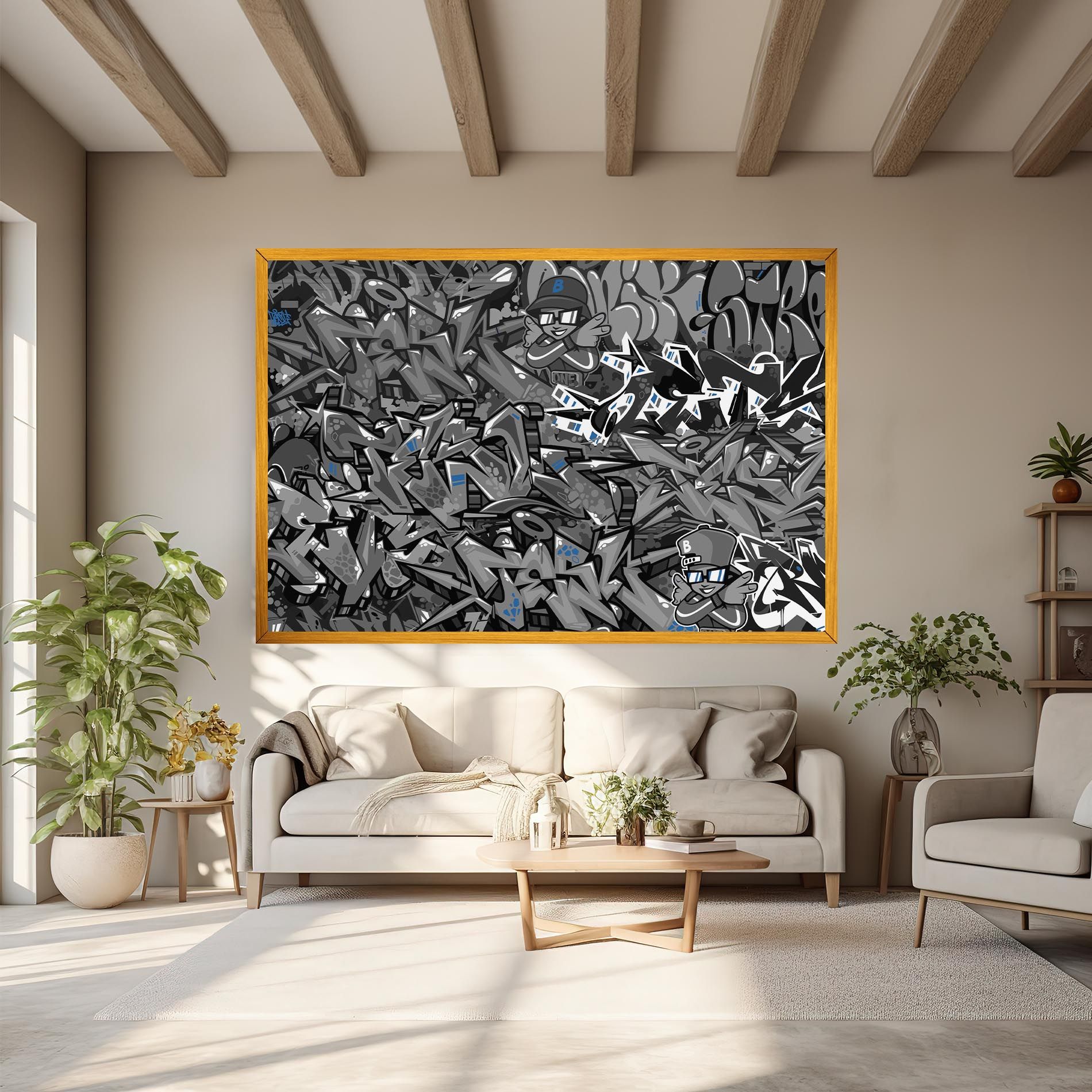 Grey Blue Graffiti mockup 6