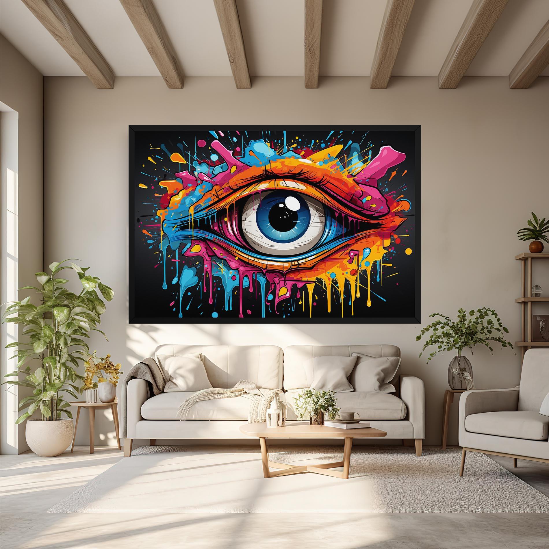 Картина на платно Graffitistyle Eye mockup 6