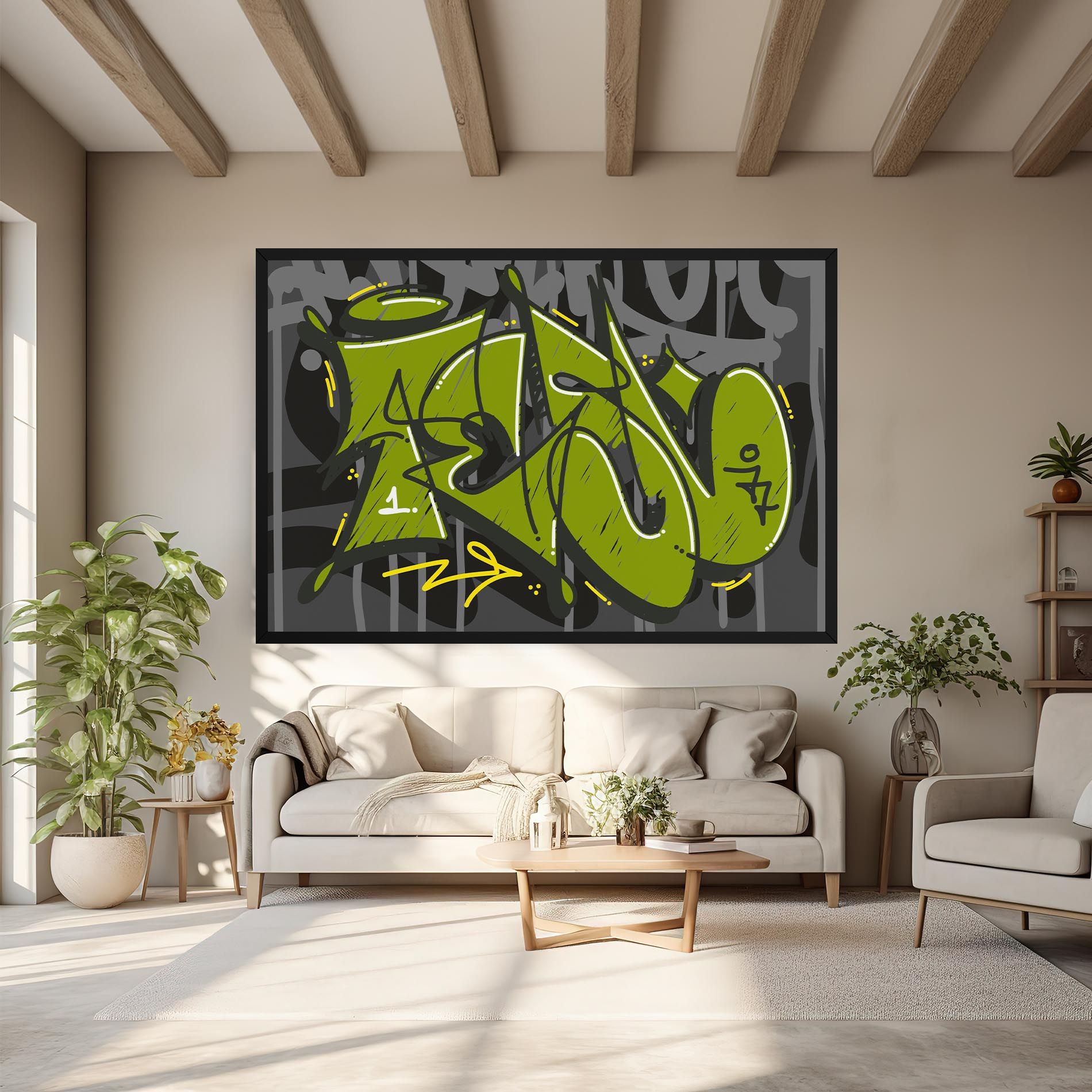 Green Grey Graffti mockup 6