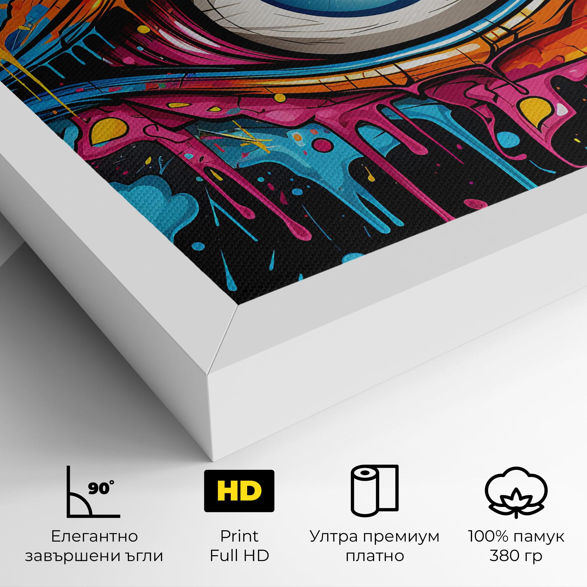 Картина на платно Graffitistyle Eye mockup 4