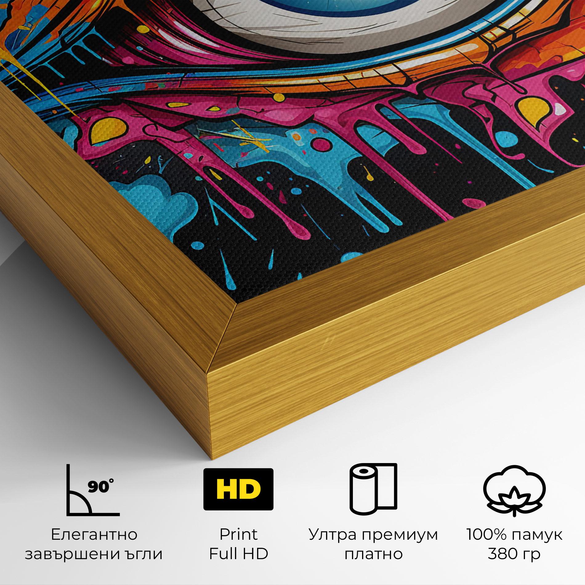 Картина на платно Graffitistyle Eye mockup 4