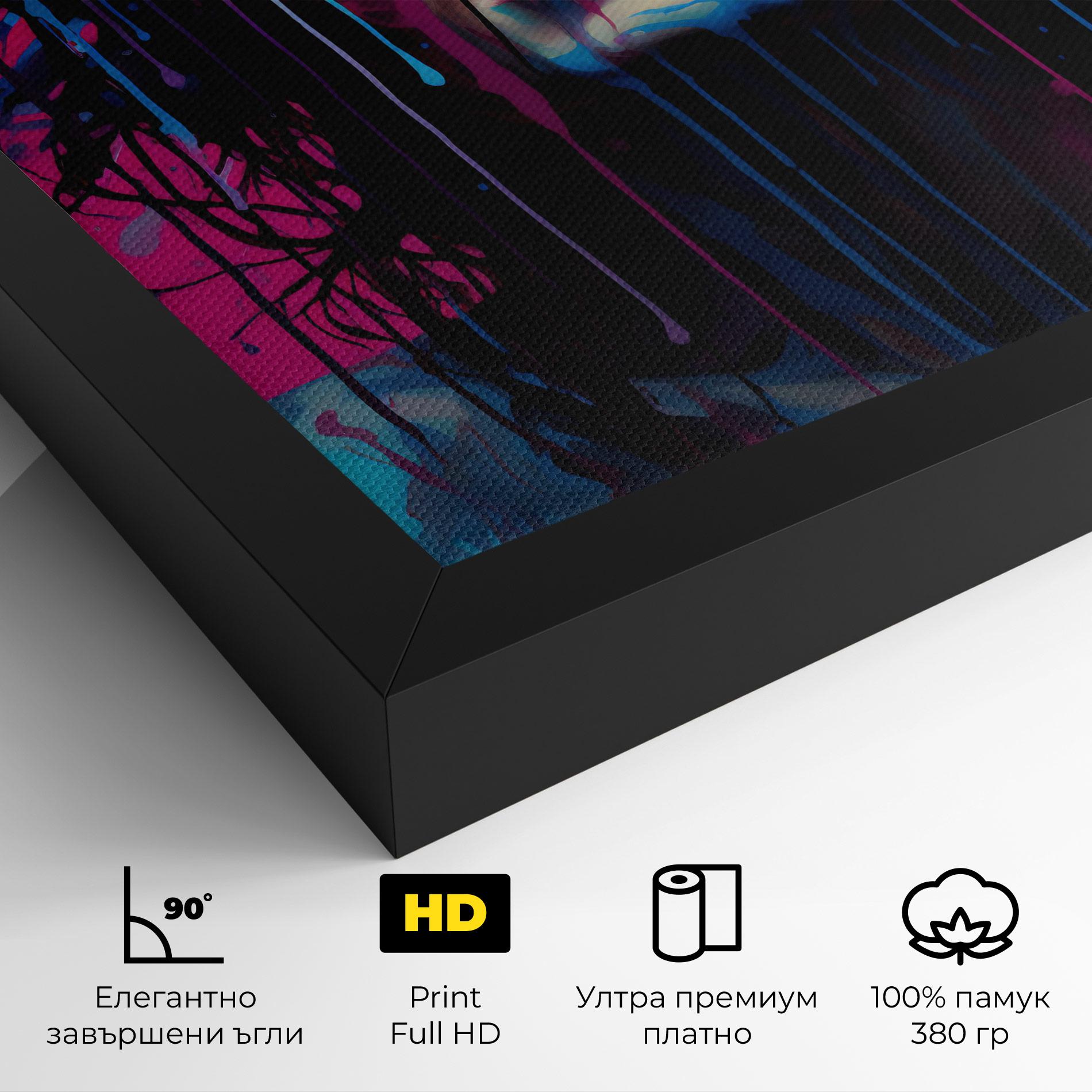 Картина на платно Blue Pink Woman mockup 4