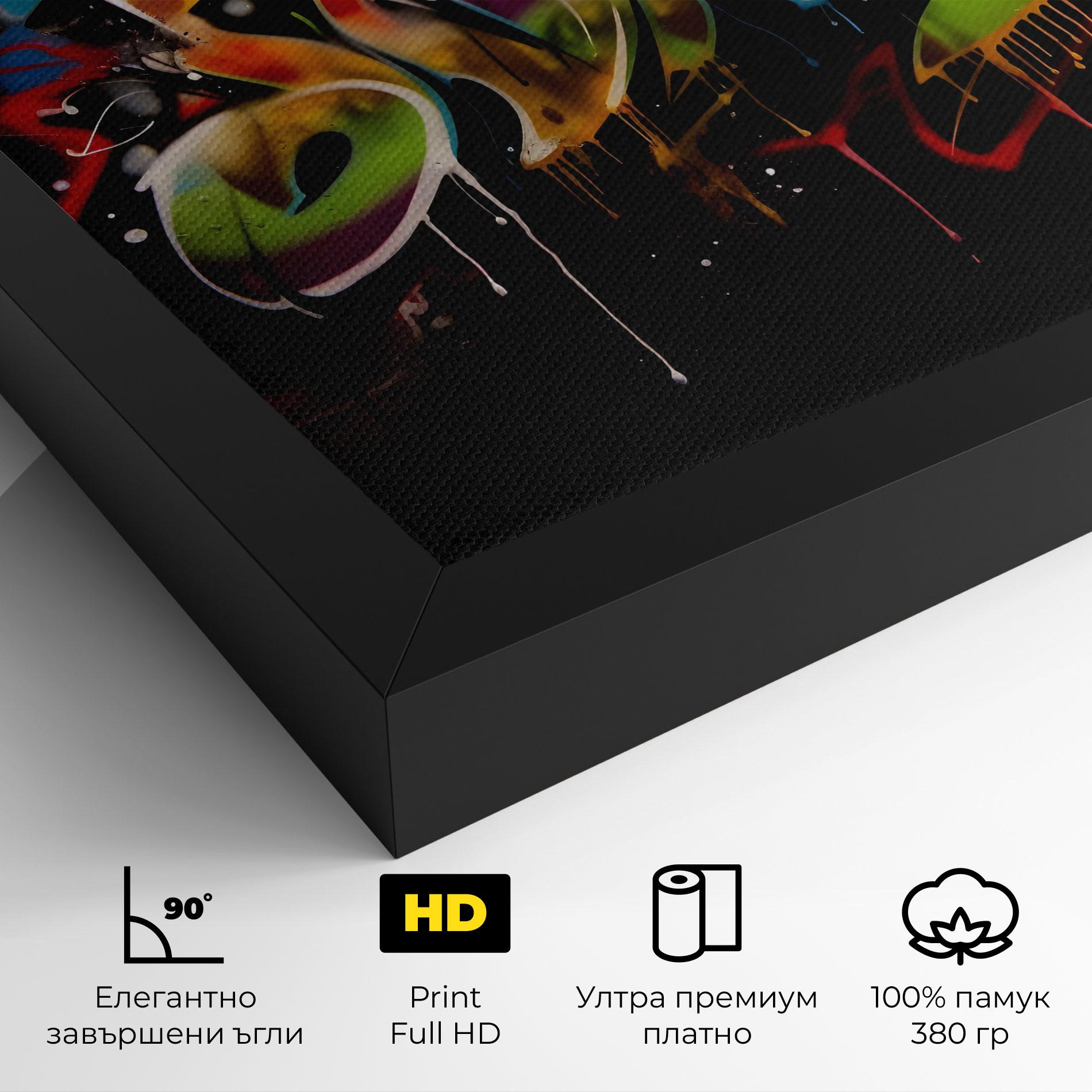 Картина на платно Graffiti Style Wall mockup 4