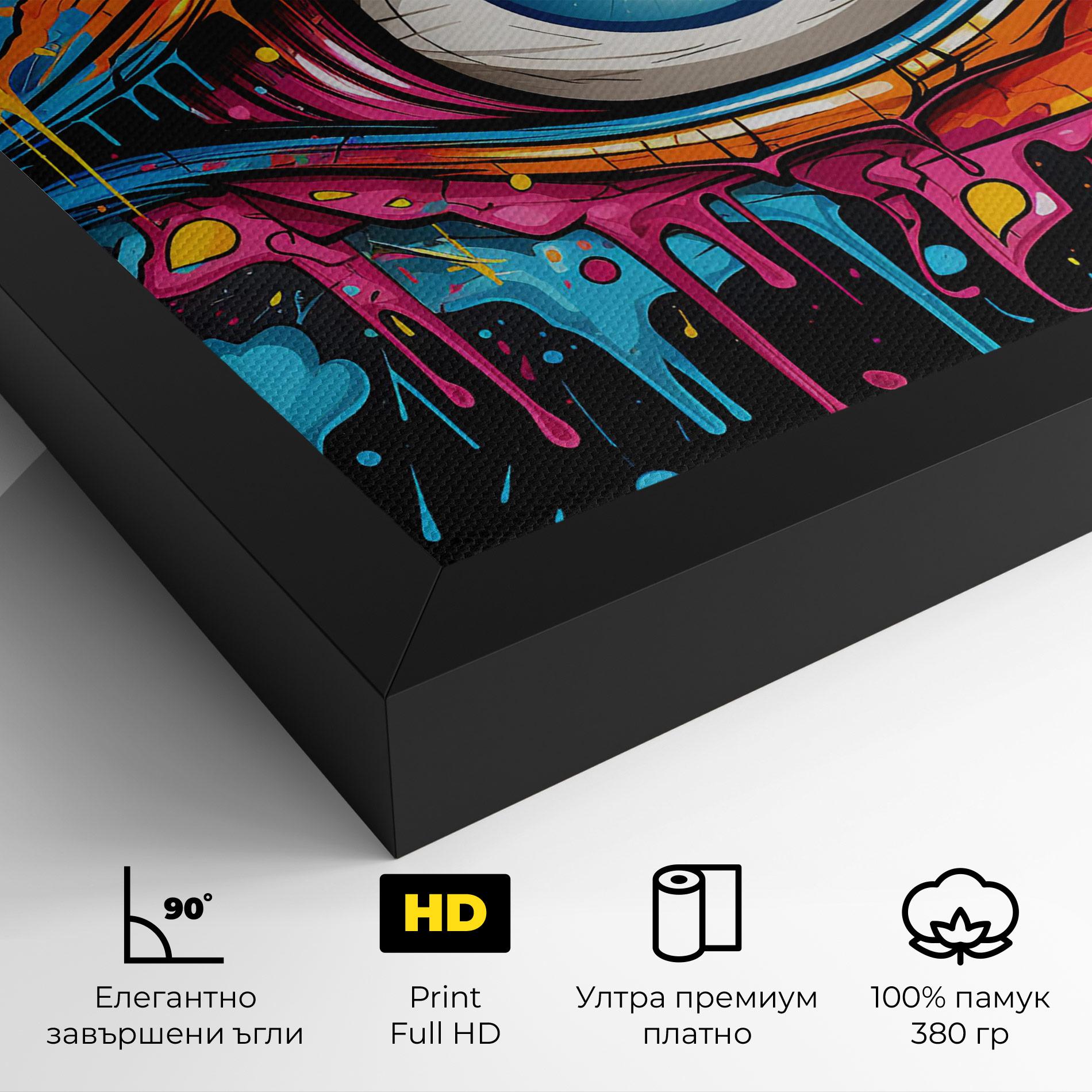 Картина на платно Graffitistyle Eye mockup 4