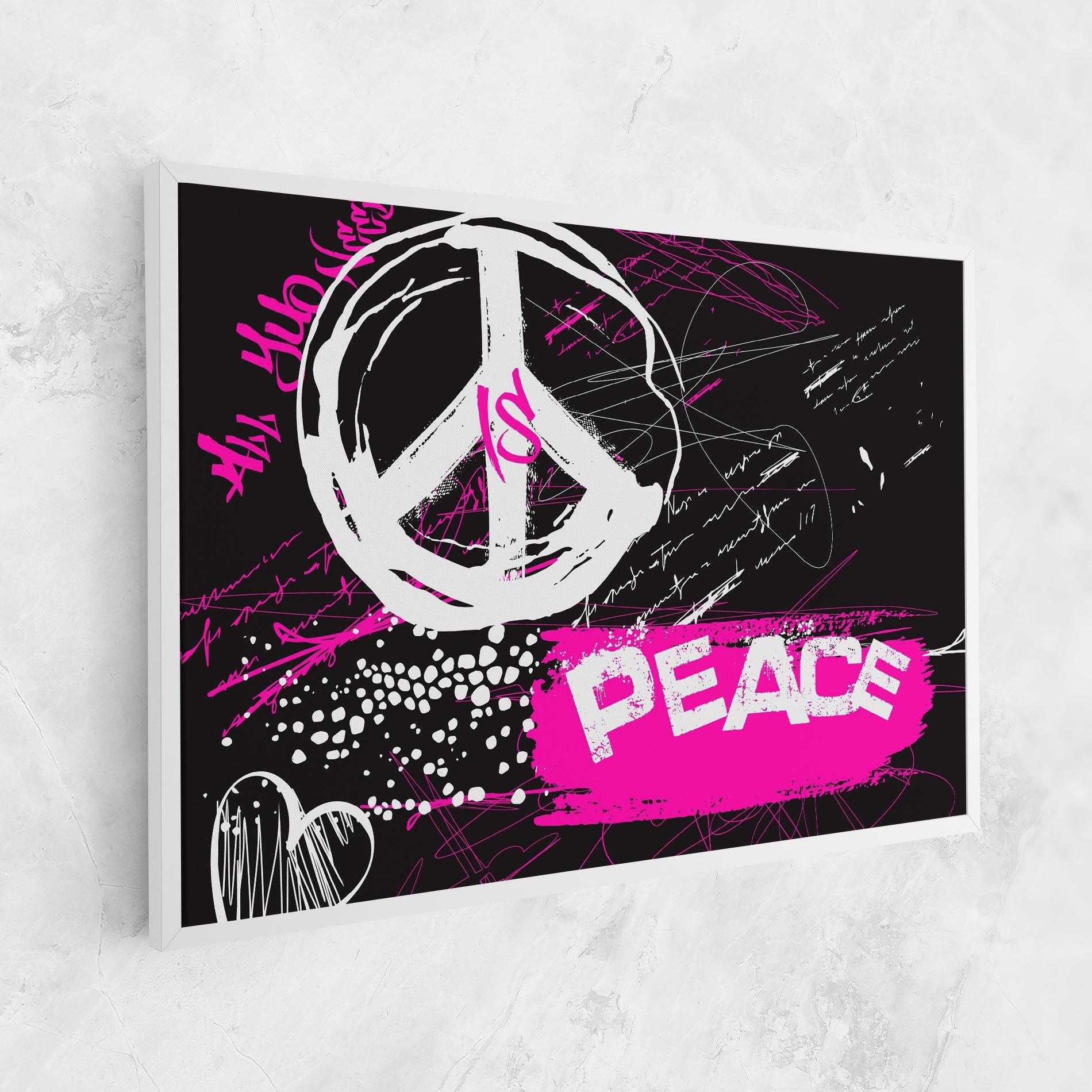 Картина на платно Graffiti Pink Peace mockup 1