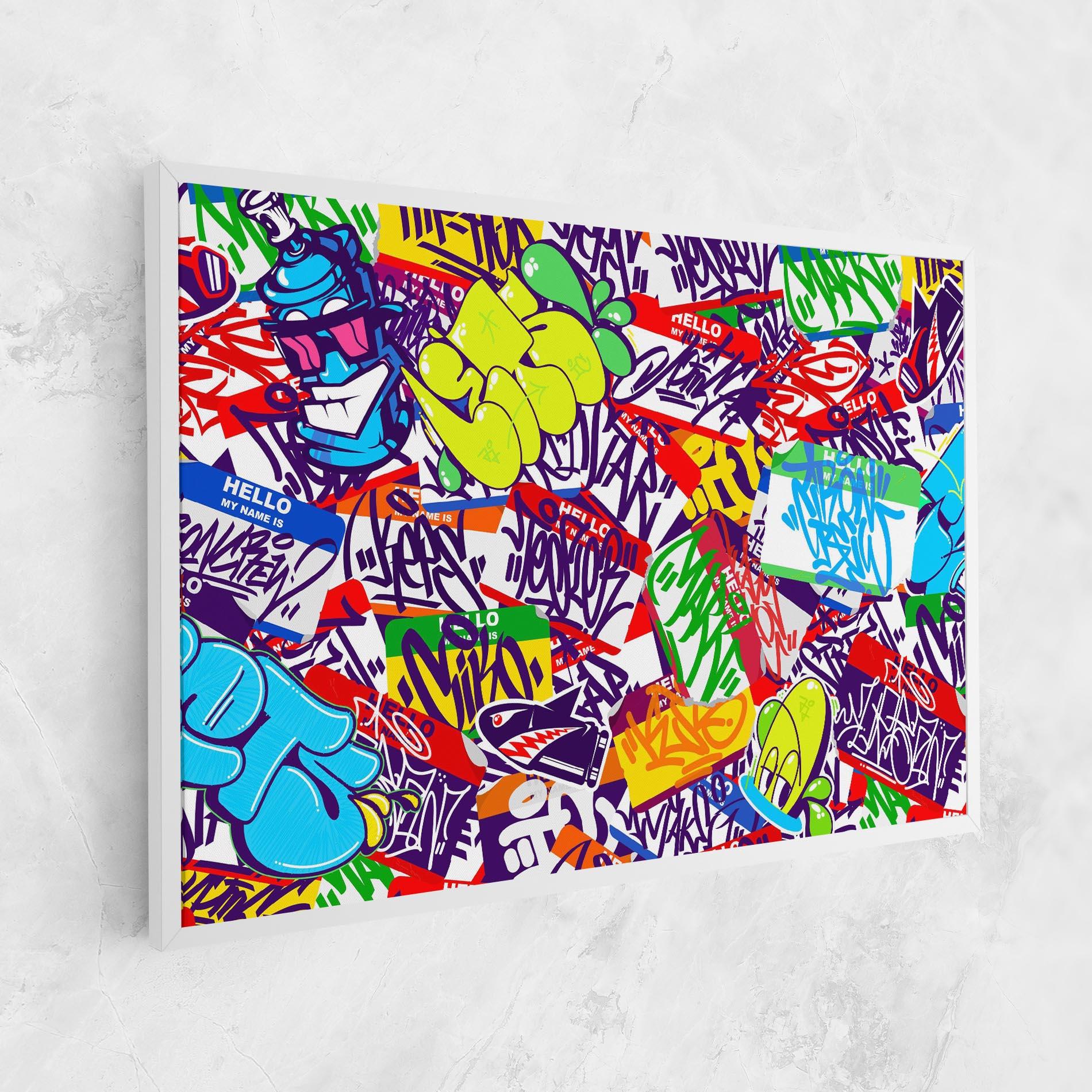 Картина на платно Hello Graffiti Name mockup 1