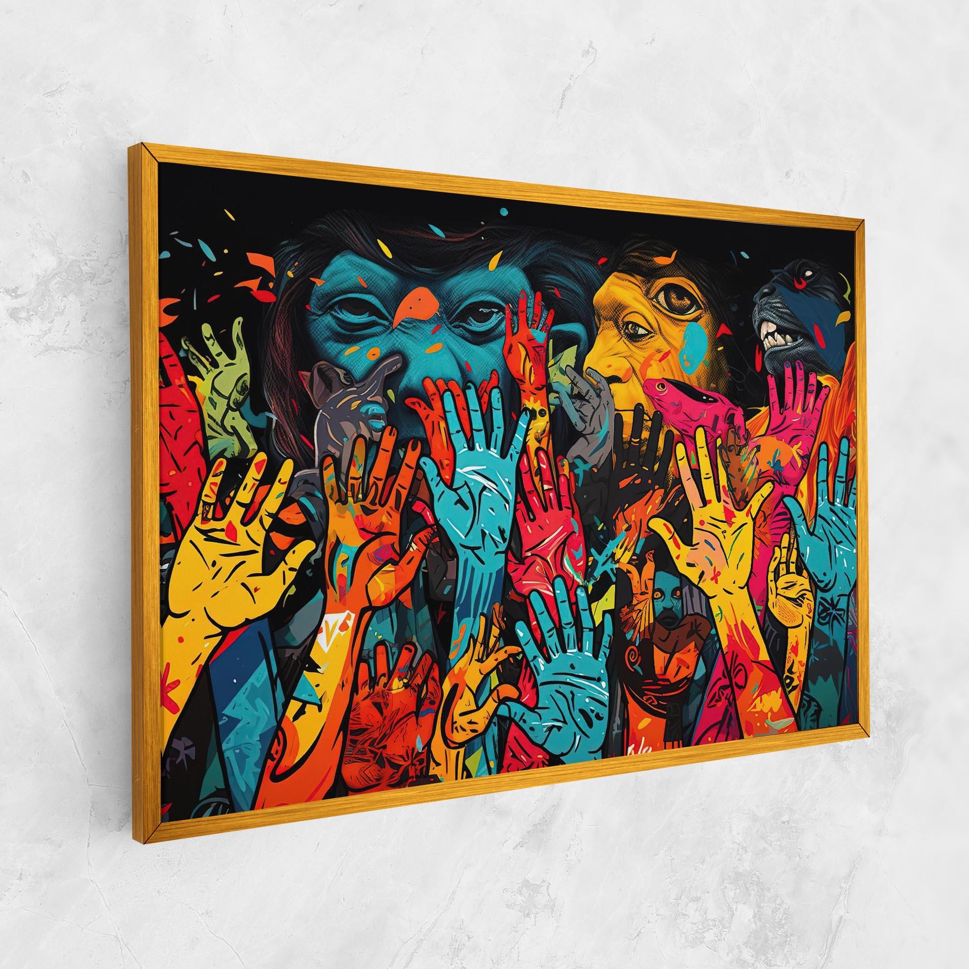 Картина на платно Colorful Hands mockup 1