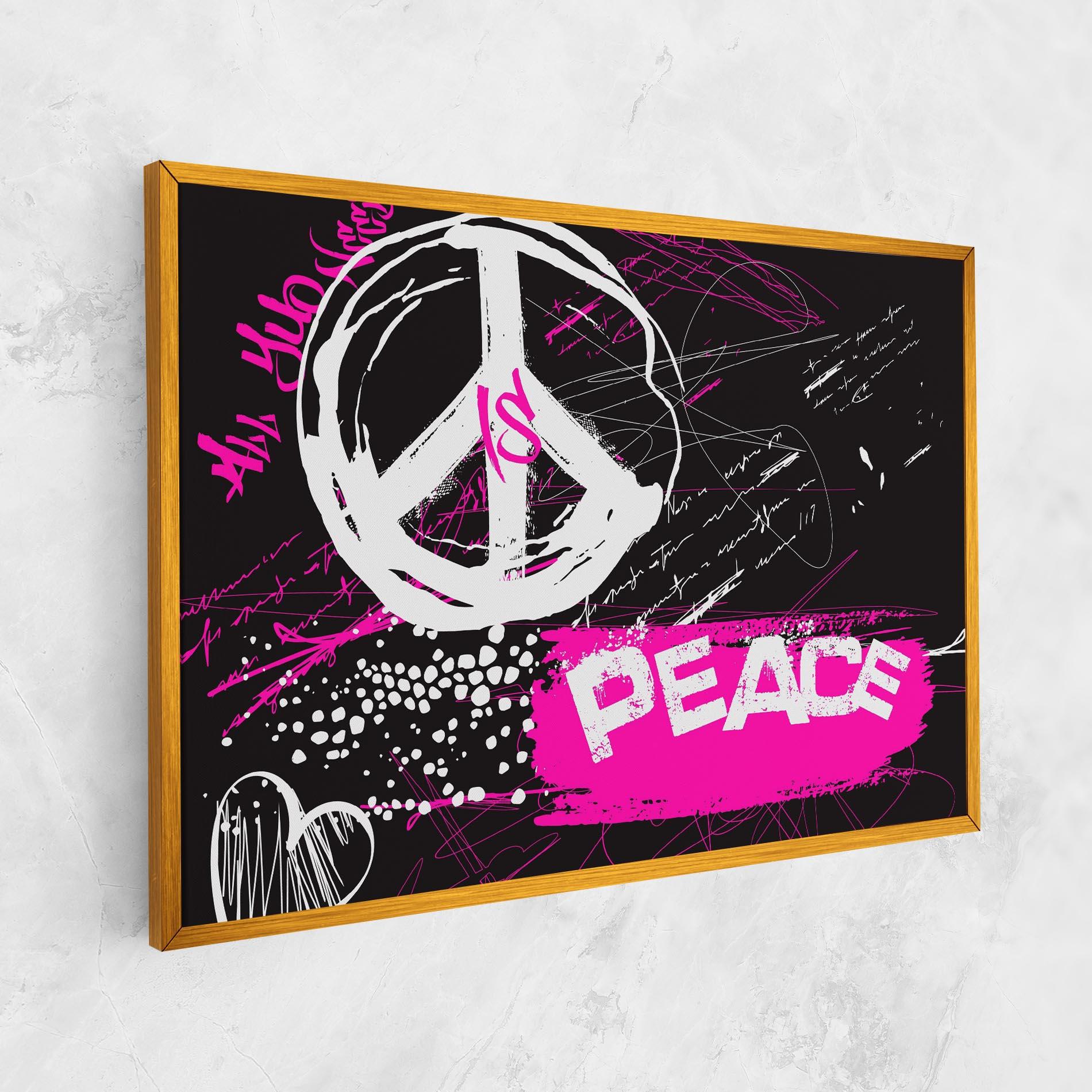 Картина на платно Graffiti Pink Peace mockup 1