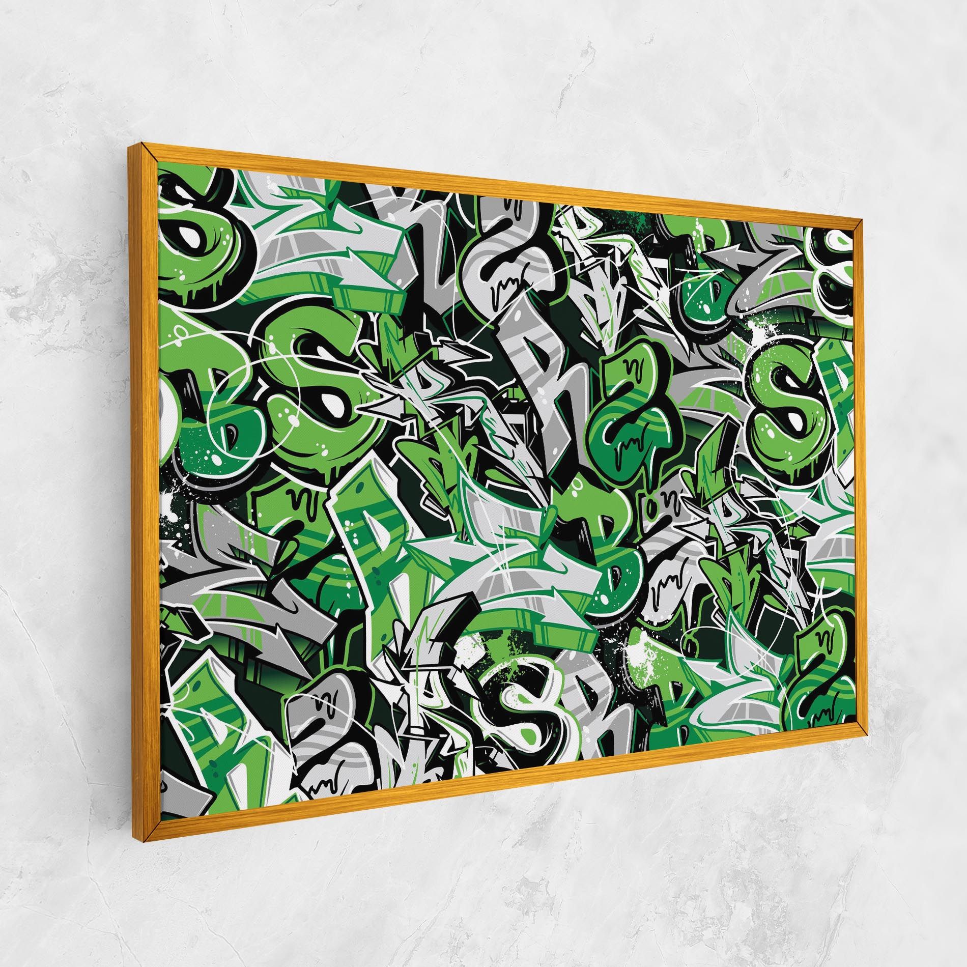 Green Graffiti Letters mockup 1