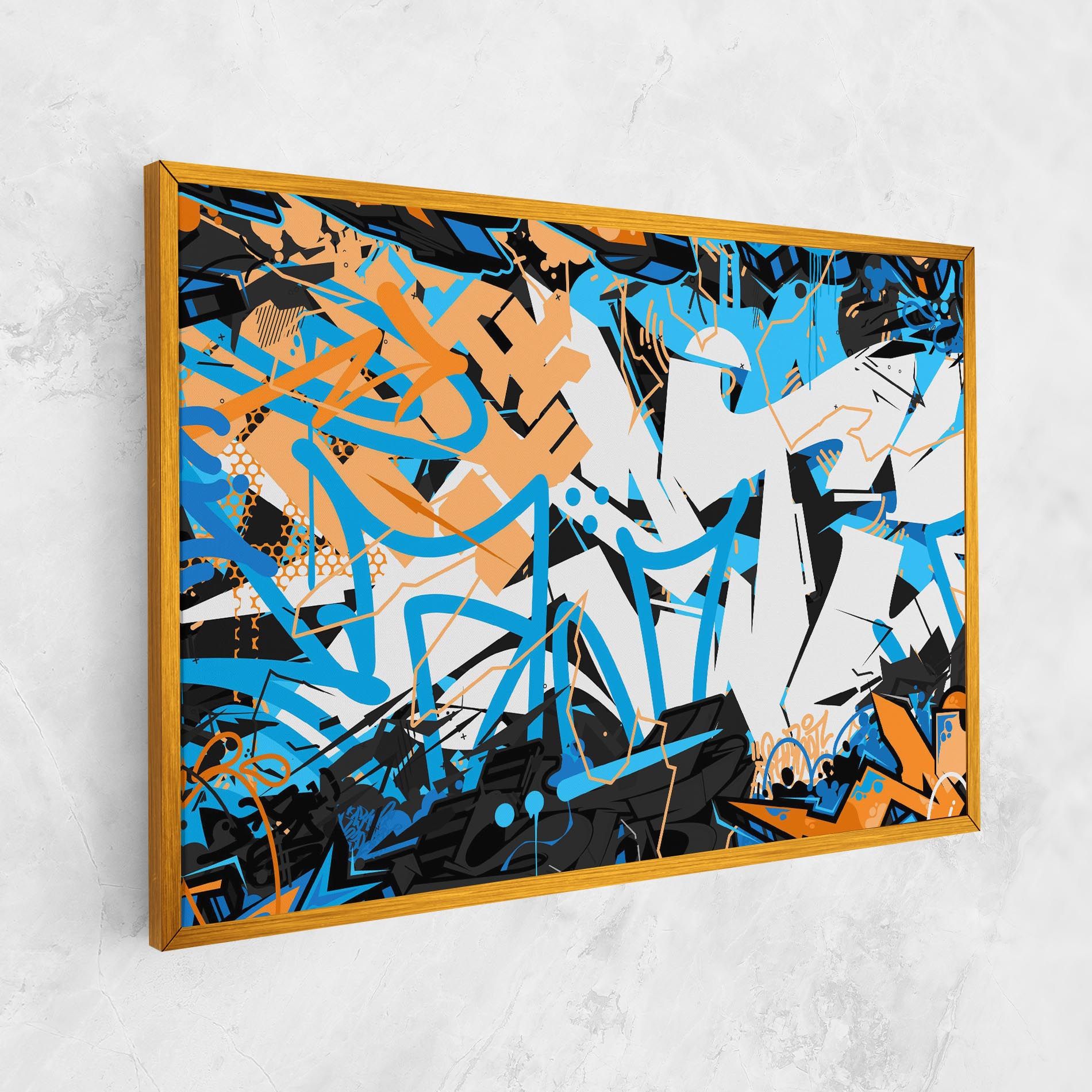 White Orange Graffiti mockup 1