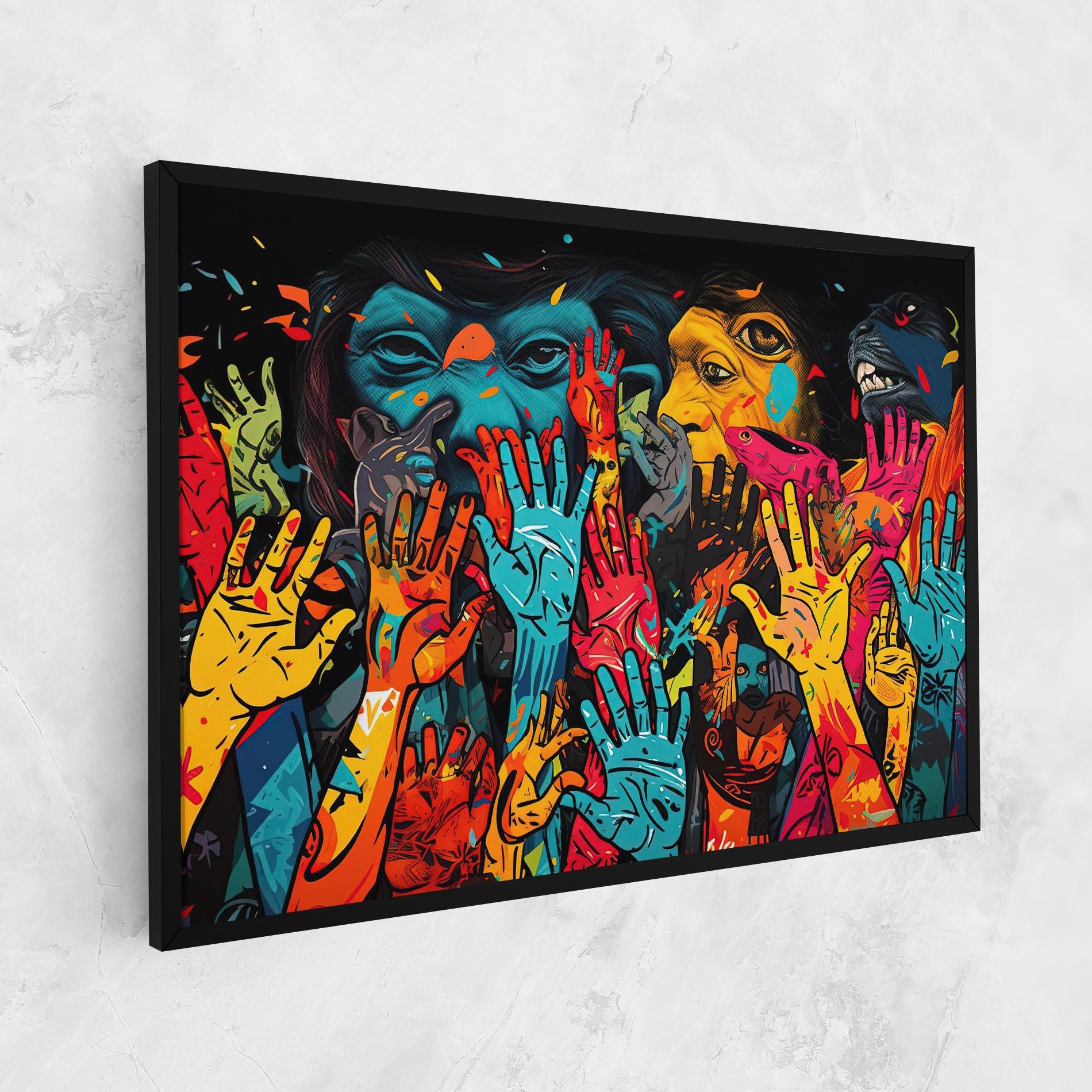 Картина на платно Colorful Hands mockup 1