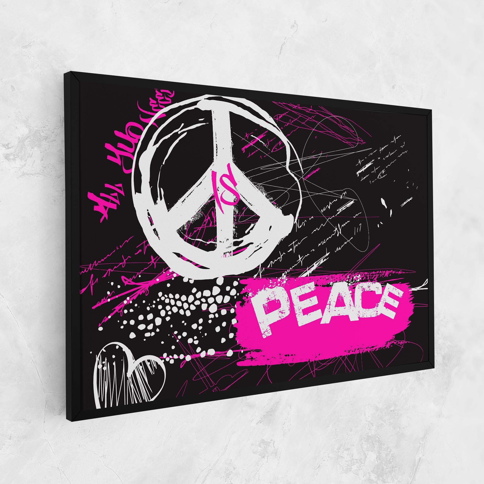 Картина на платно Graffiti Pink Peace mockup 1