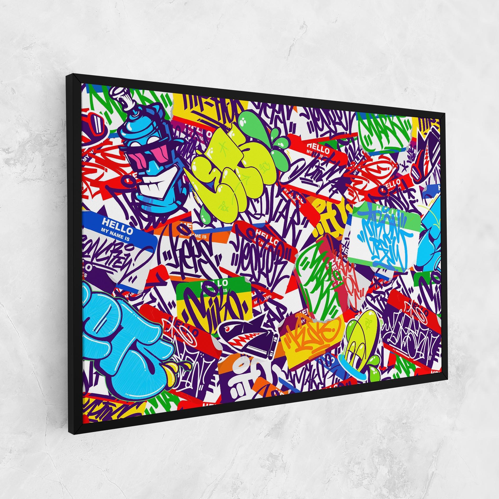 Картина на платно Hello Graffiti Name mockup 1