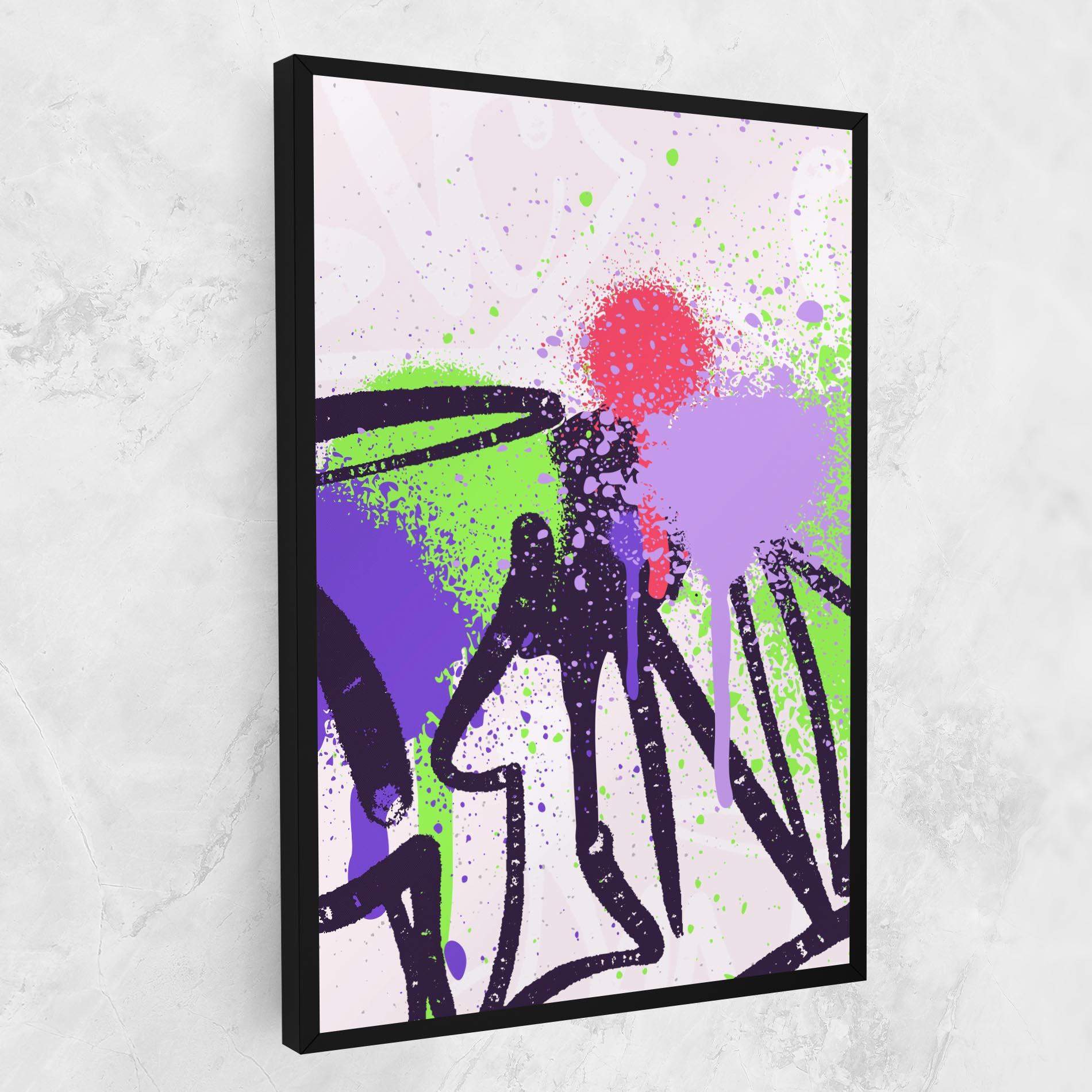 Картина на платно Green Purple Graffiti mockup 1
