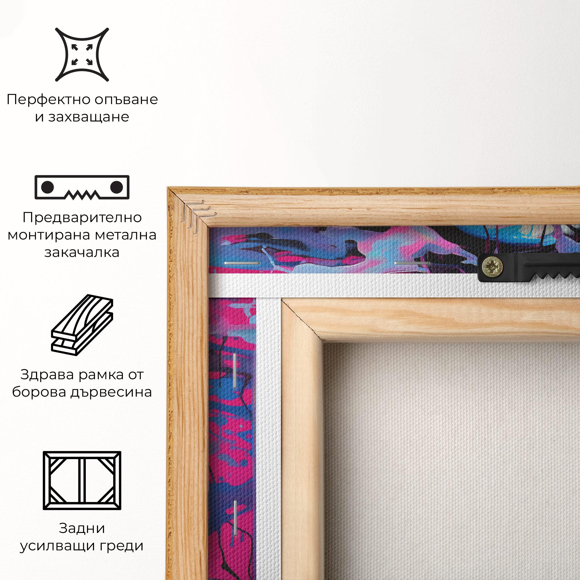 Картина на платно Blue Pink Woman mockup 5