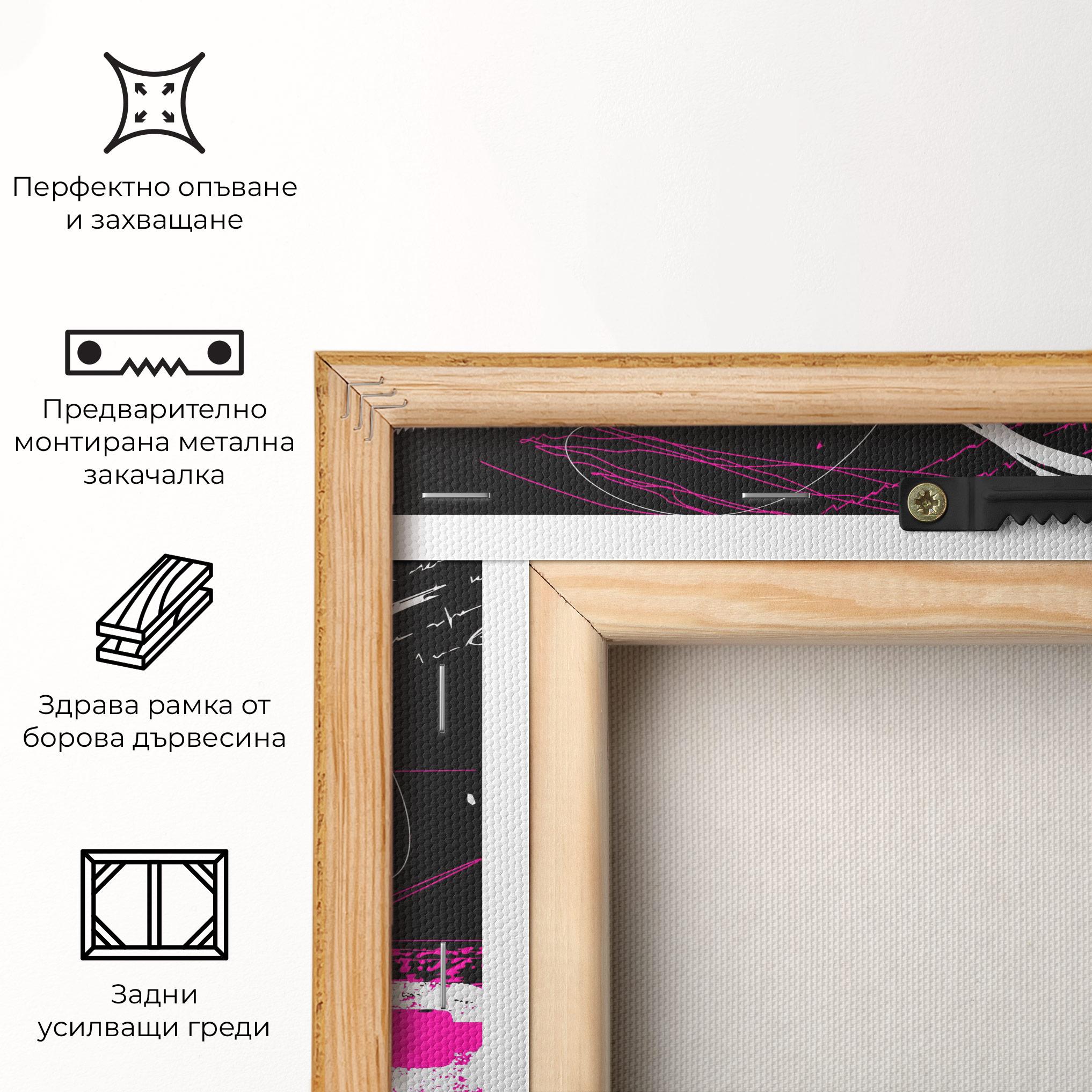 Картина на платно Graffiti Pink Peace mockup 5