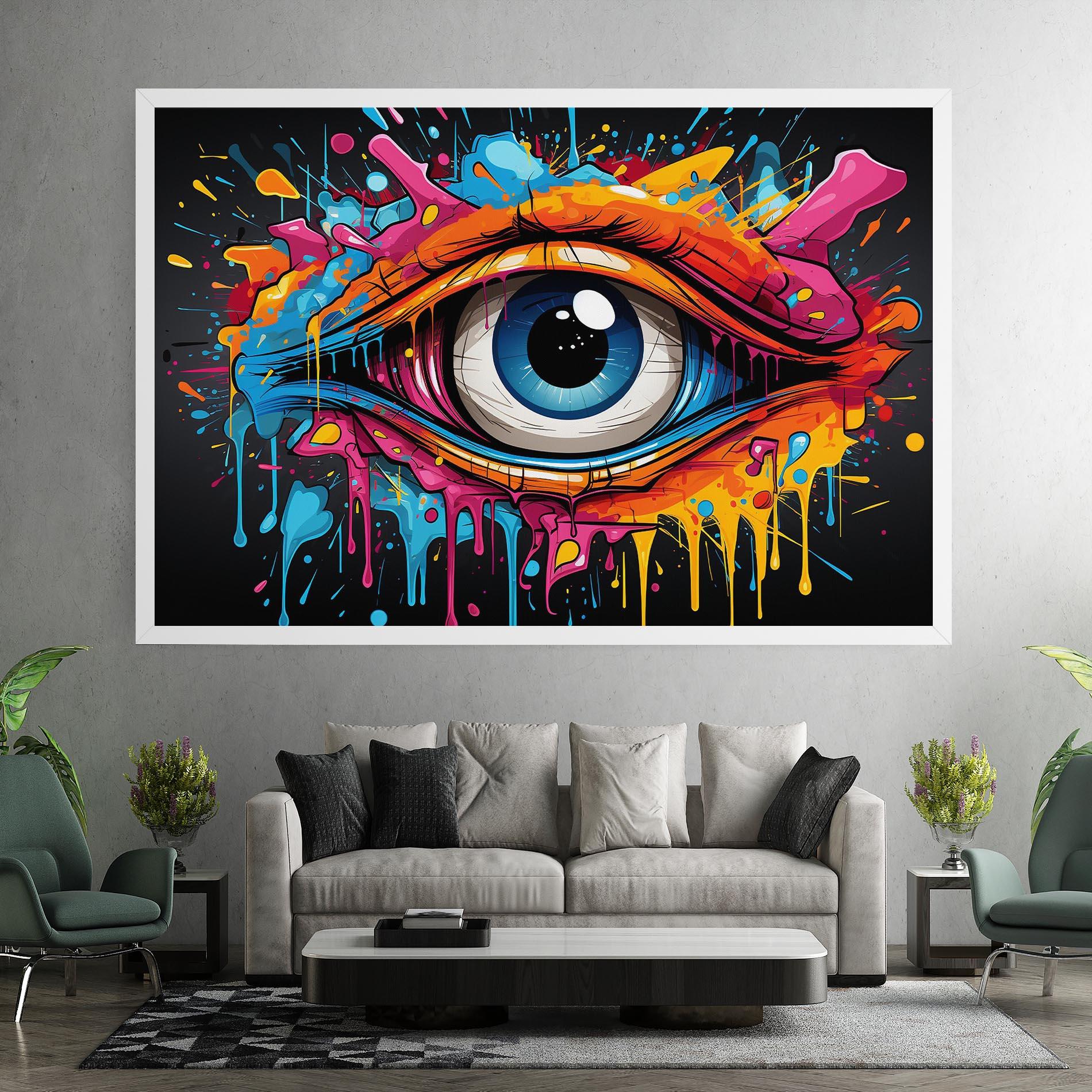 Картина на платно Graffitistyle Eye mockup 7