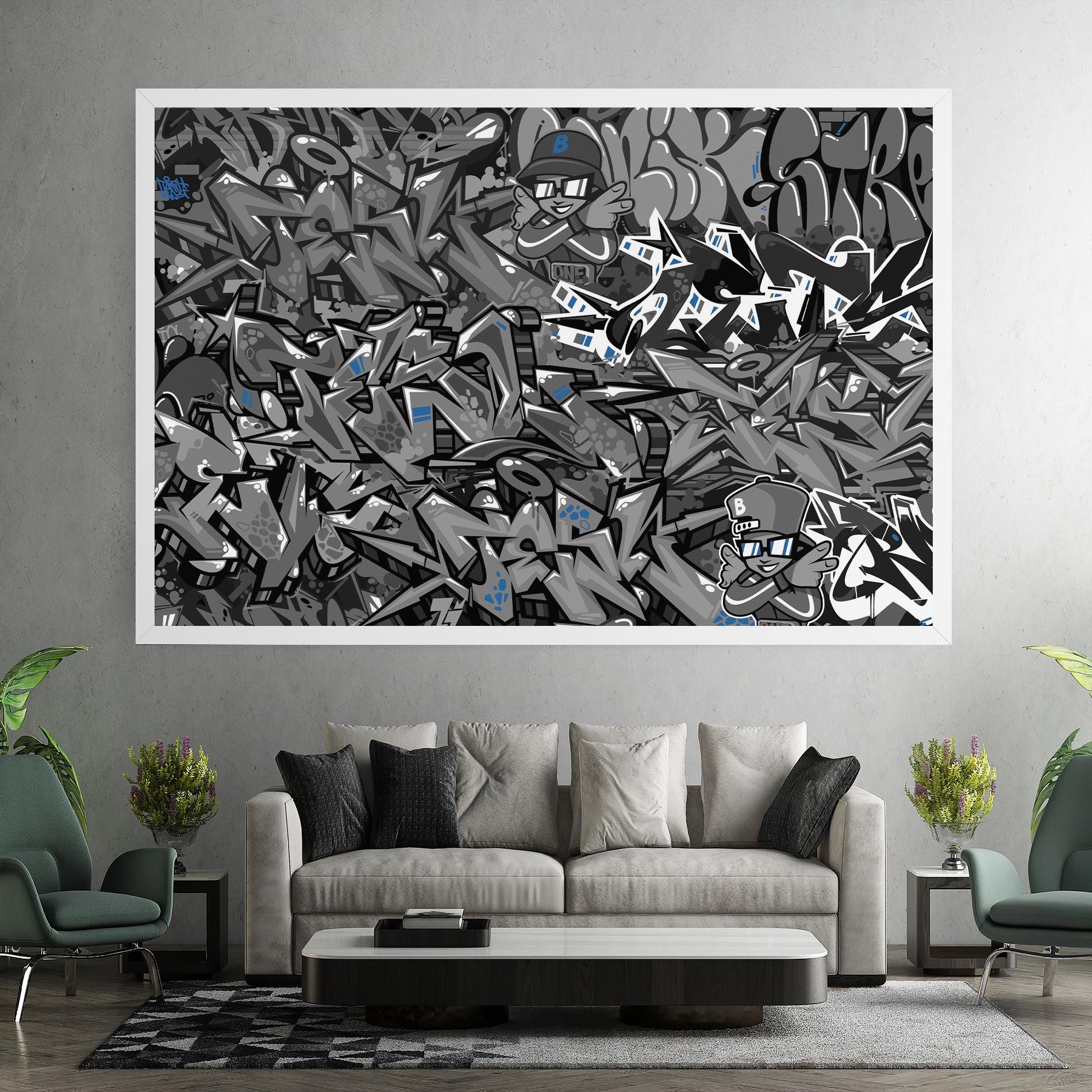 Grey Blue Graffiti mockup 7