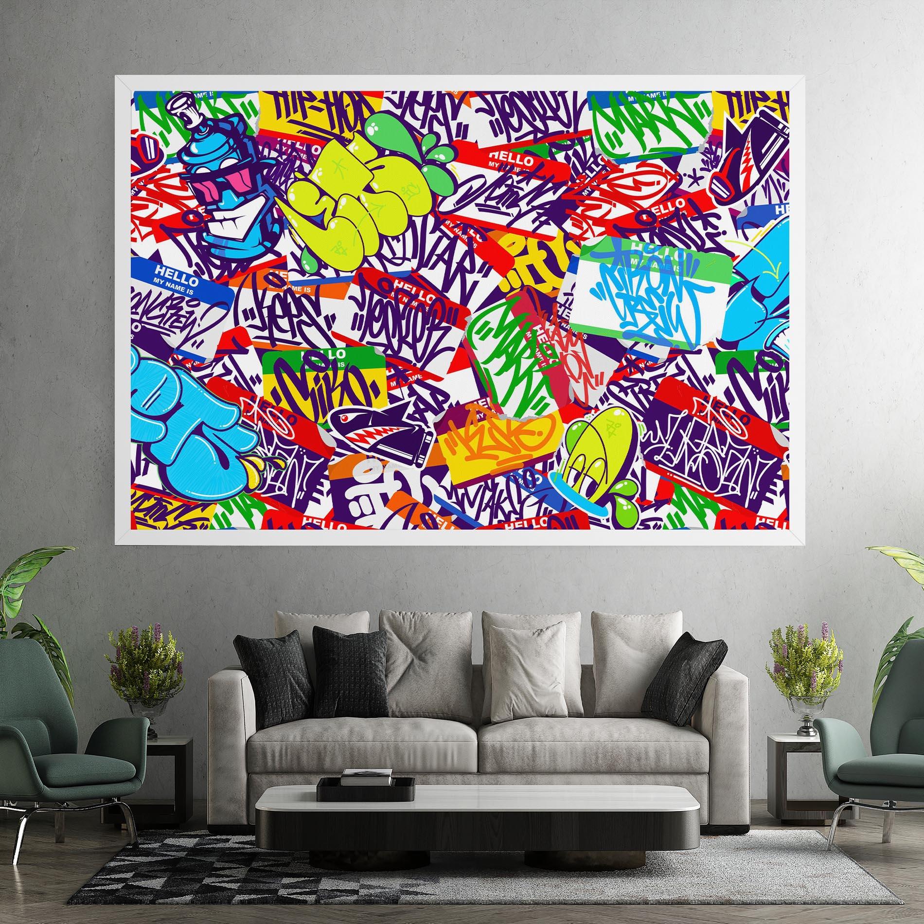 Картина на платно Hello Graffiti Name mockup 7