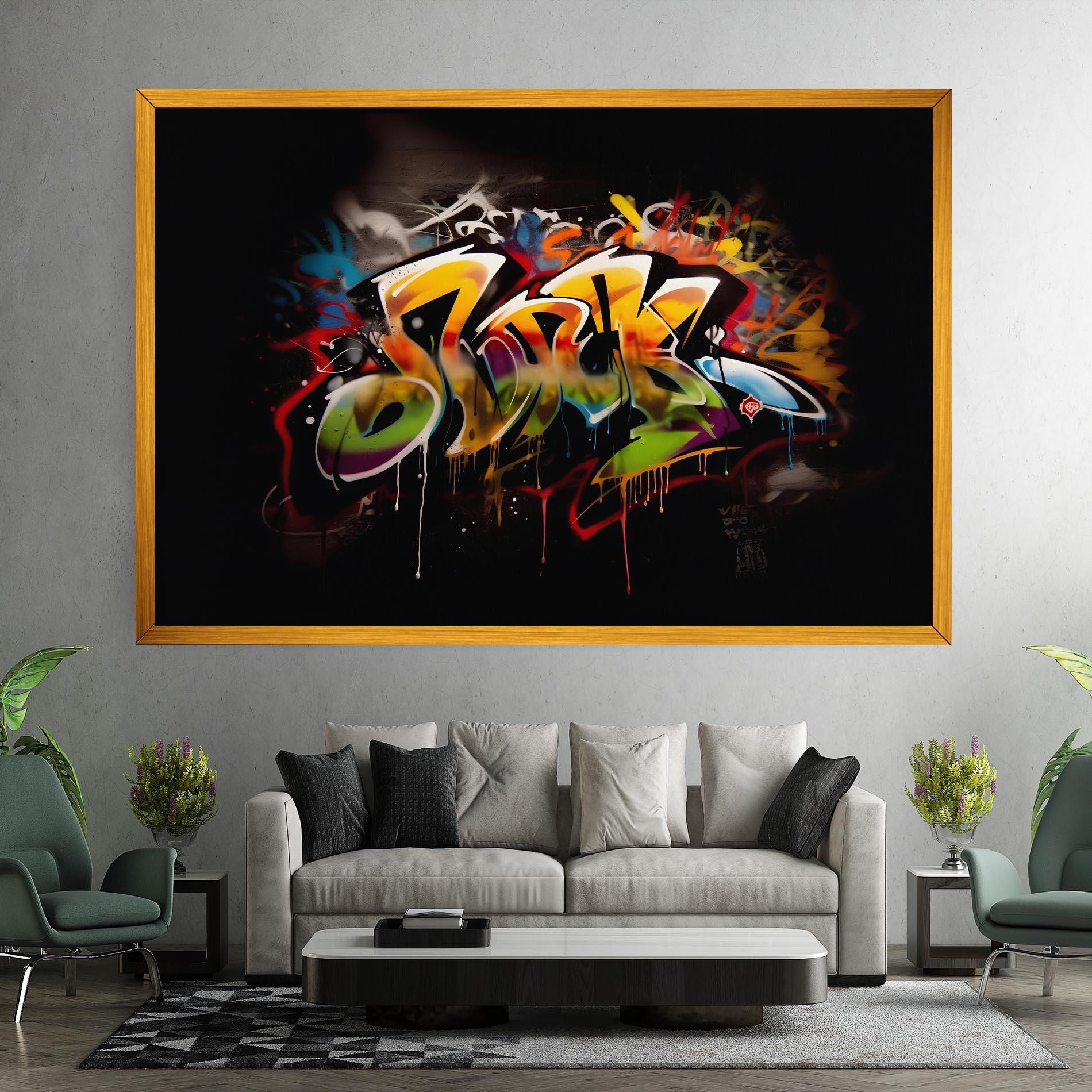 Картина на платно Graffiti Style Wall mockup 7