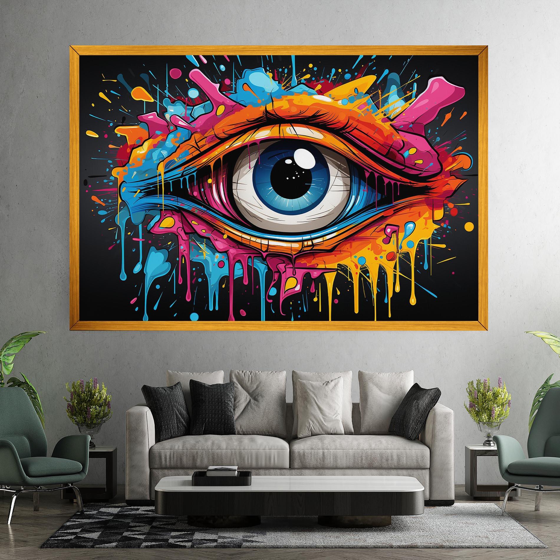 Картина на платно Graffitistyle Eye mockup 7