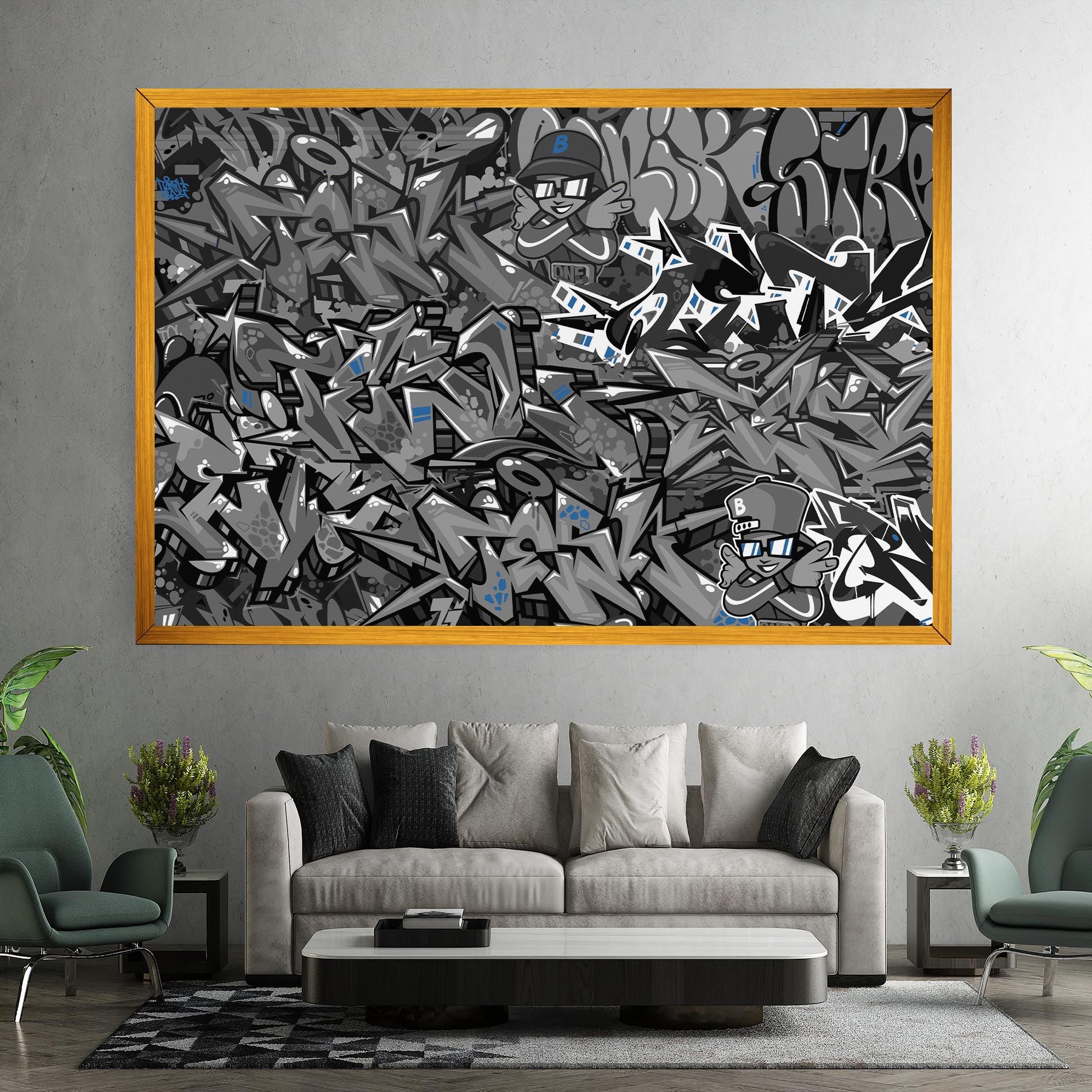 Grey Blue Graffiti mockup 7