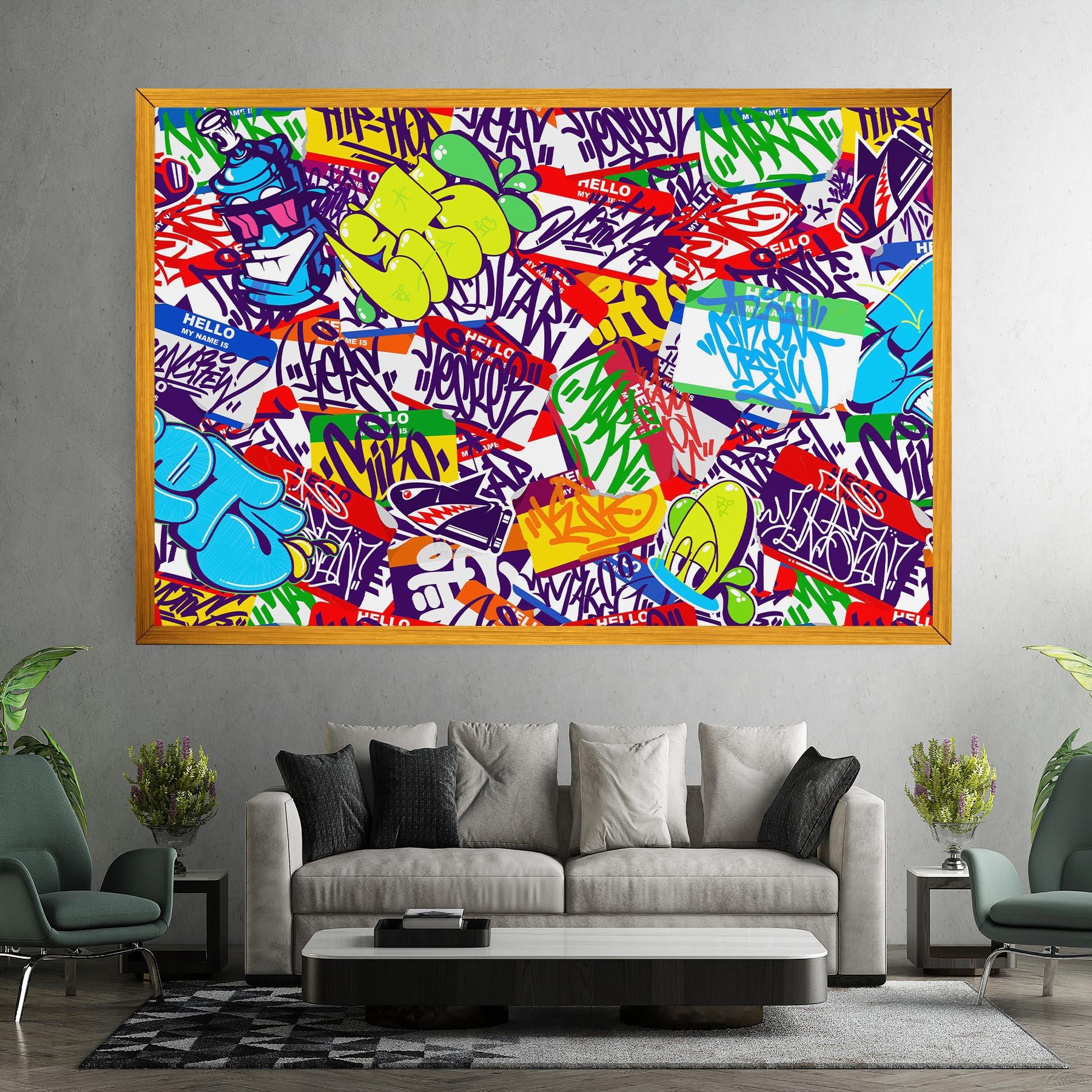 Картина на платно Hello Graffiti Name mockup 7