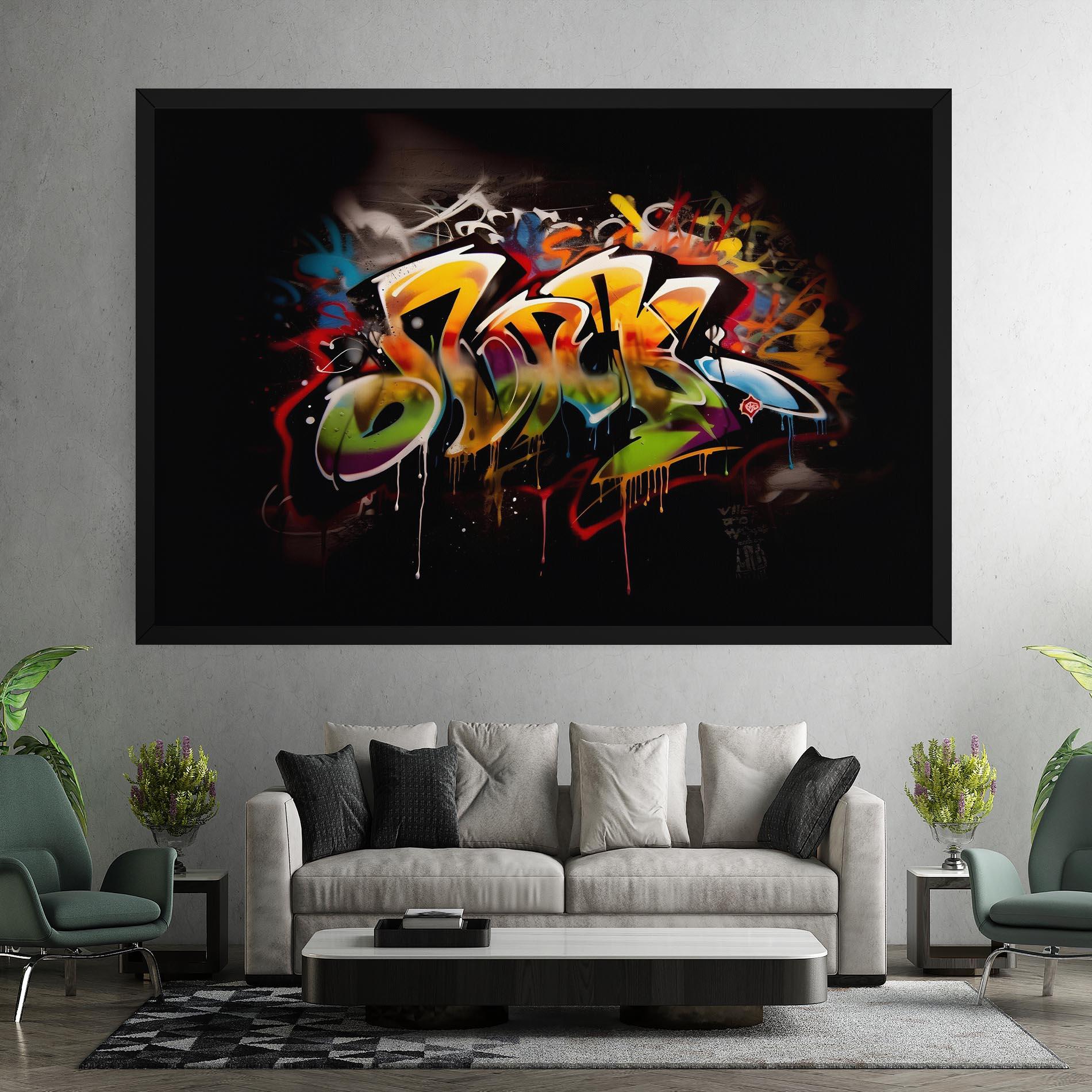 Картина на платно Graffiti Style Wall mockup 7