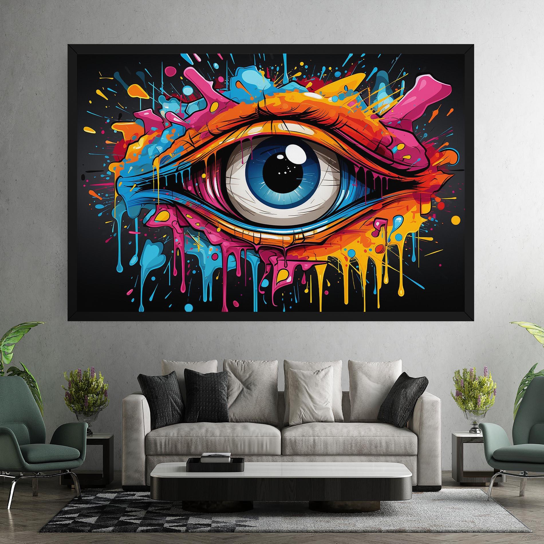 Картина на платно Graffitistyle Eye mockup 7