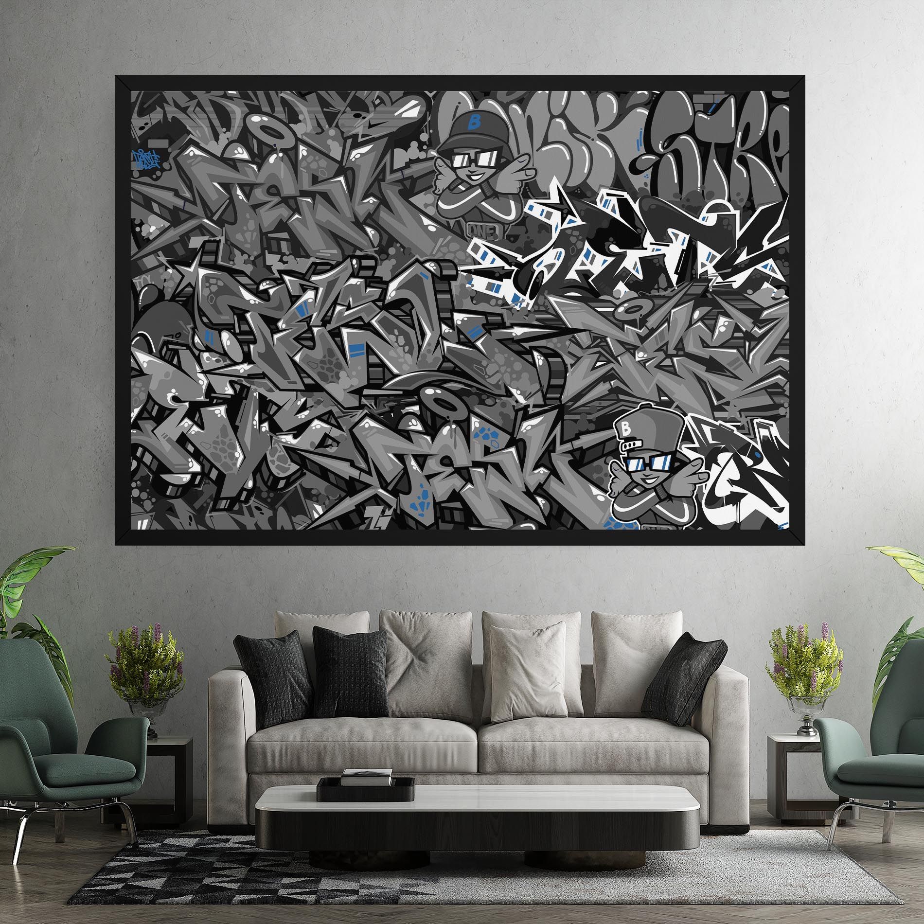 Grey Blue Graffiti mockup 7