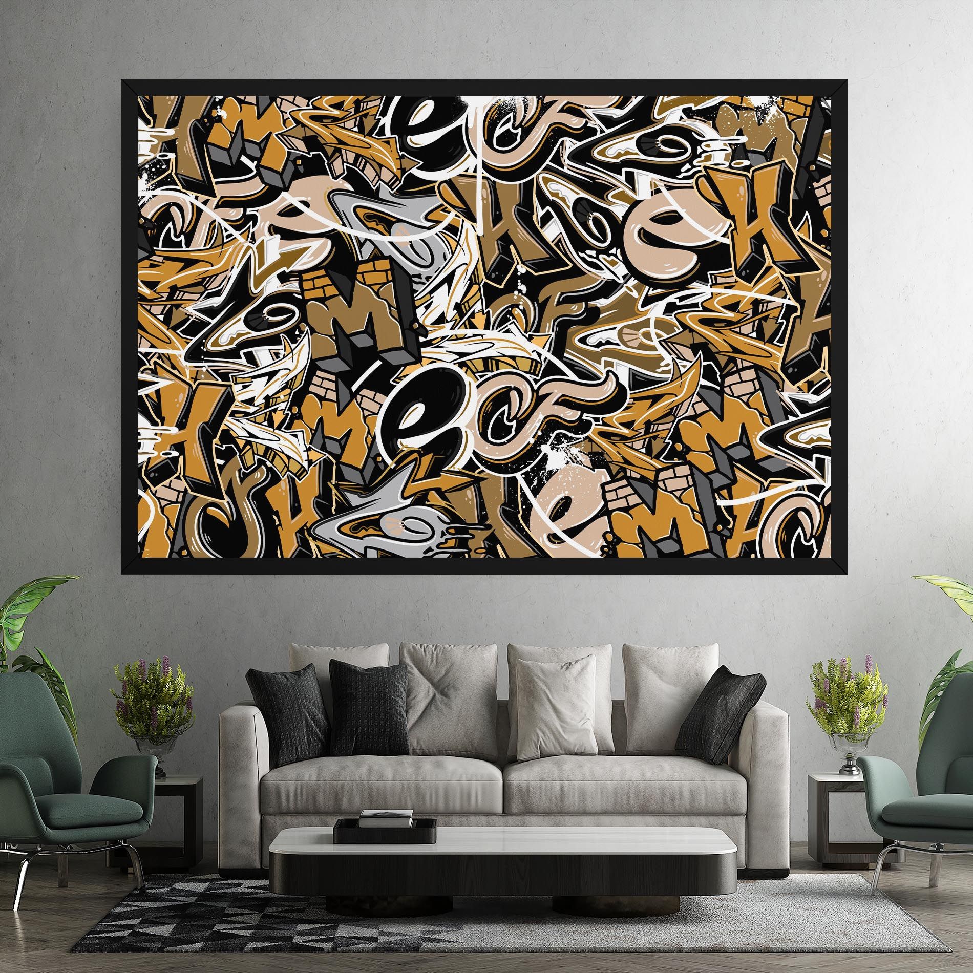 Yellow White Graffiti mockup 7