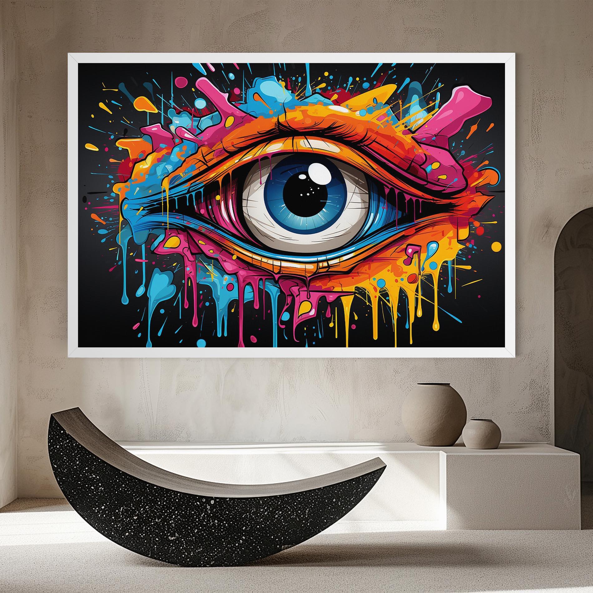Картина на платно Graffitistyle Eye mockup 8