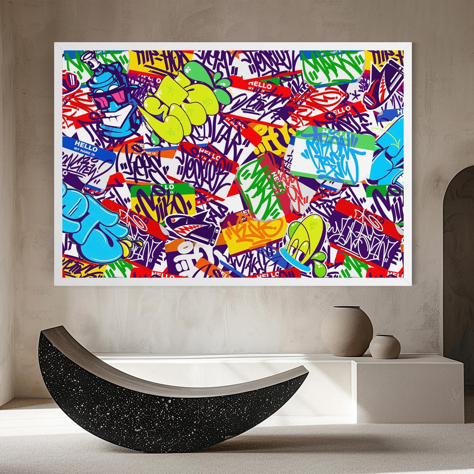 Картина на платно Hello Graffiti Name mockup 8