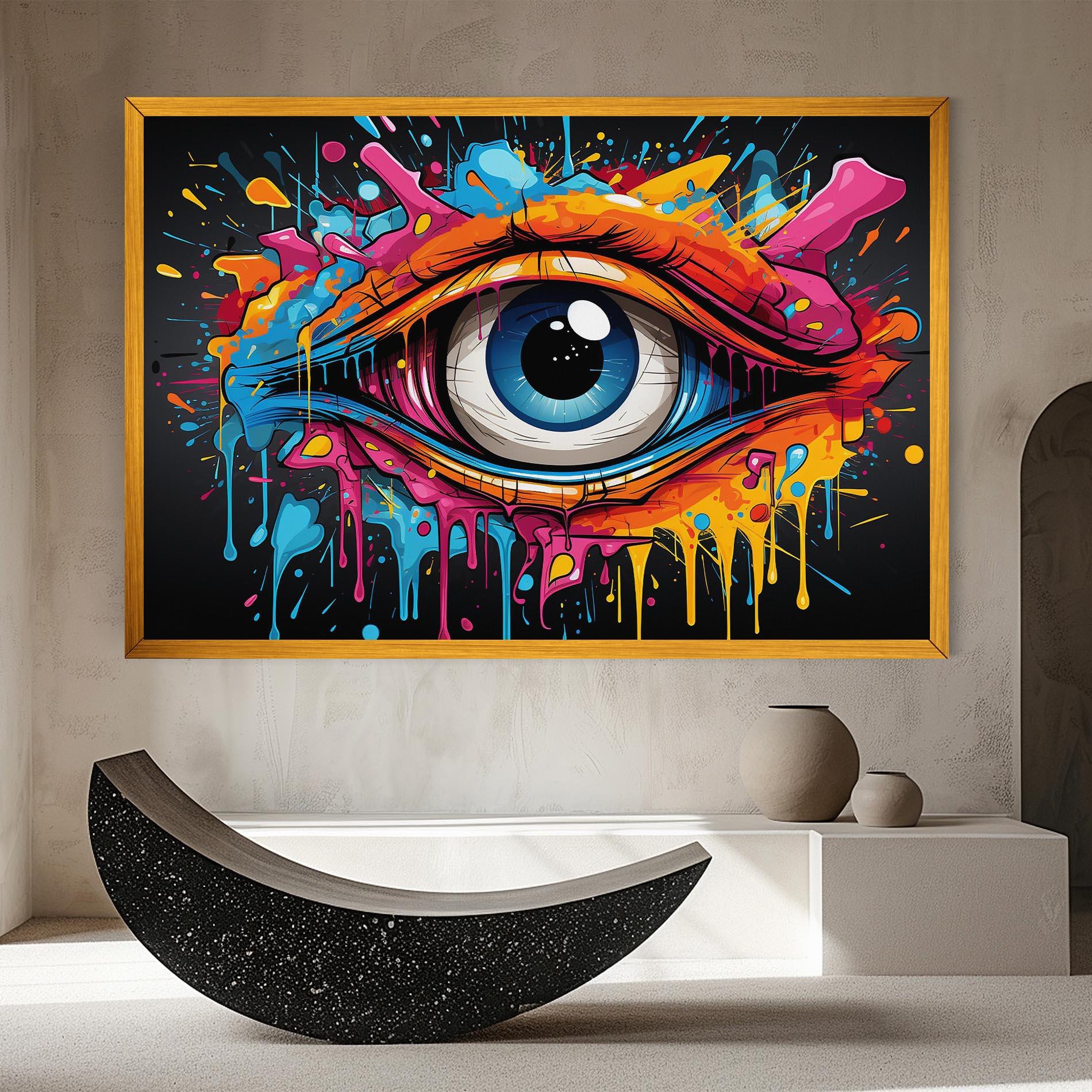 Картина на платно Graffitistyle Eye mockup 8