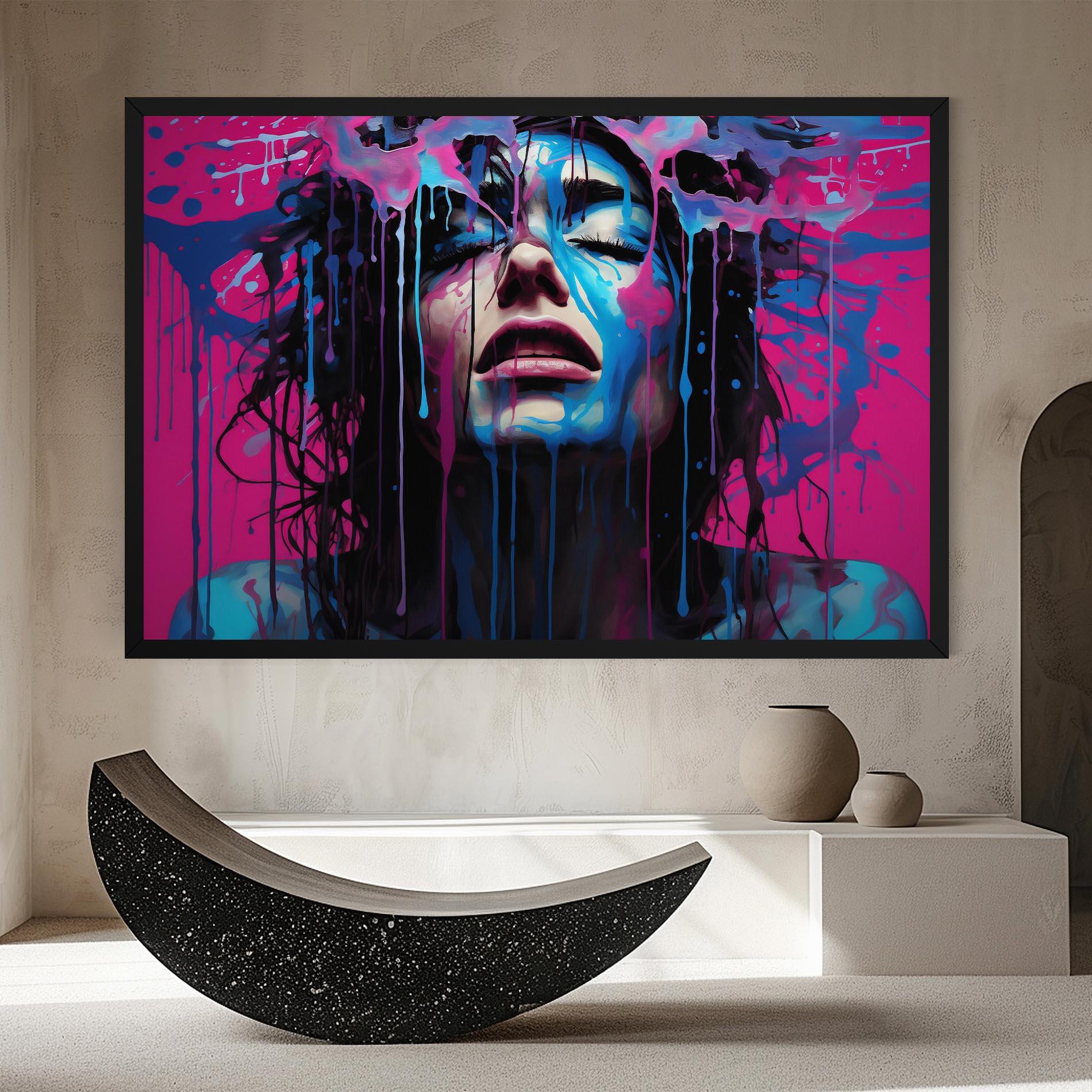 Картина на платно Blue Pink Woman mockup 8