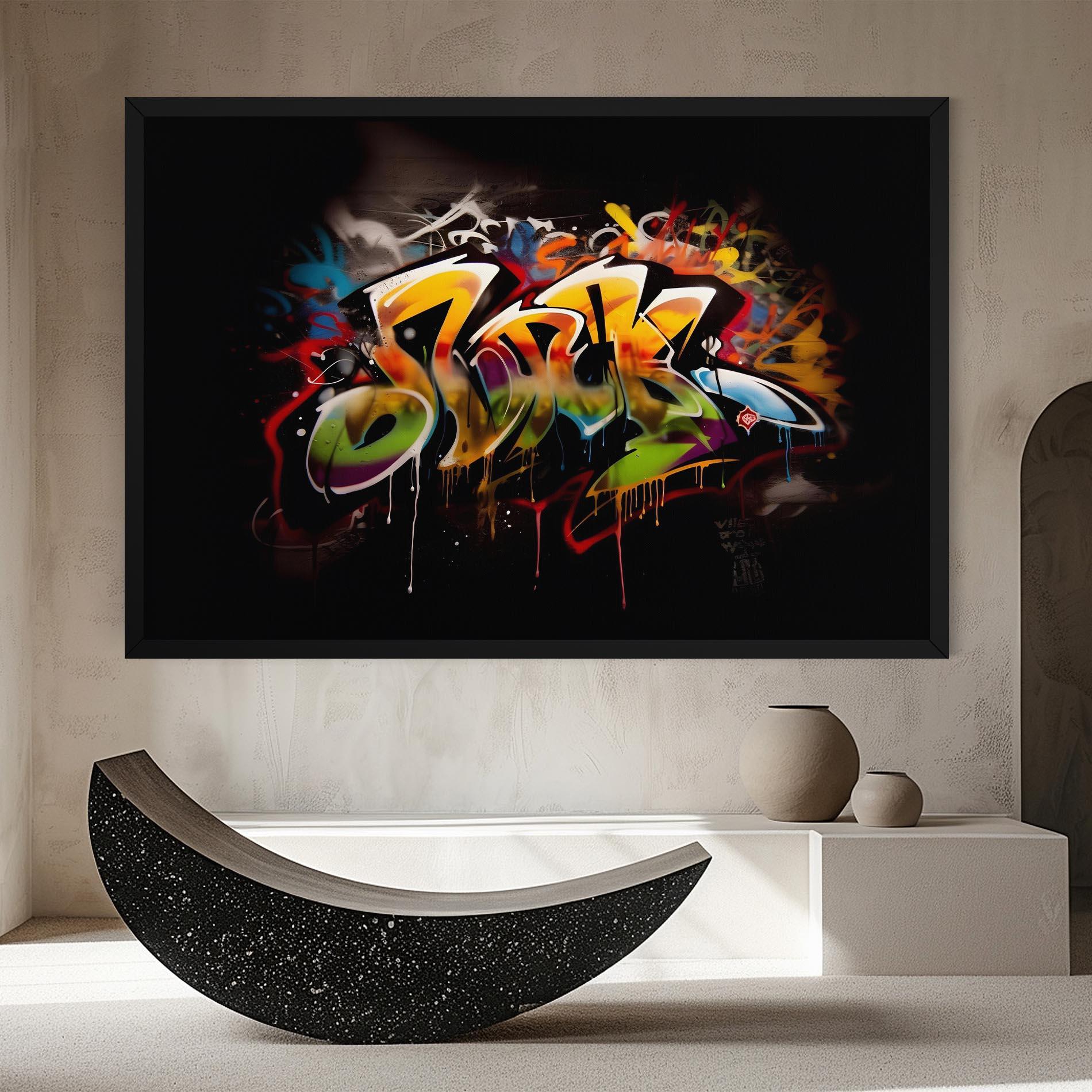 Картина на платно Graffiti Style Wall mockup 8