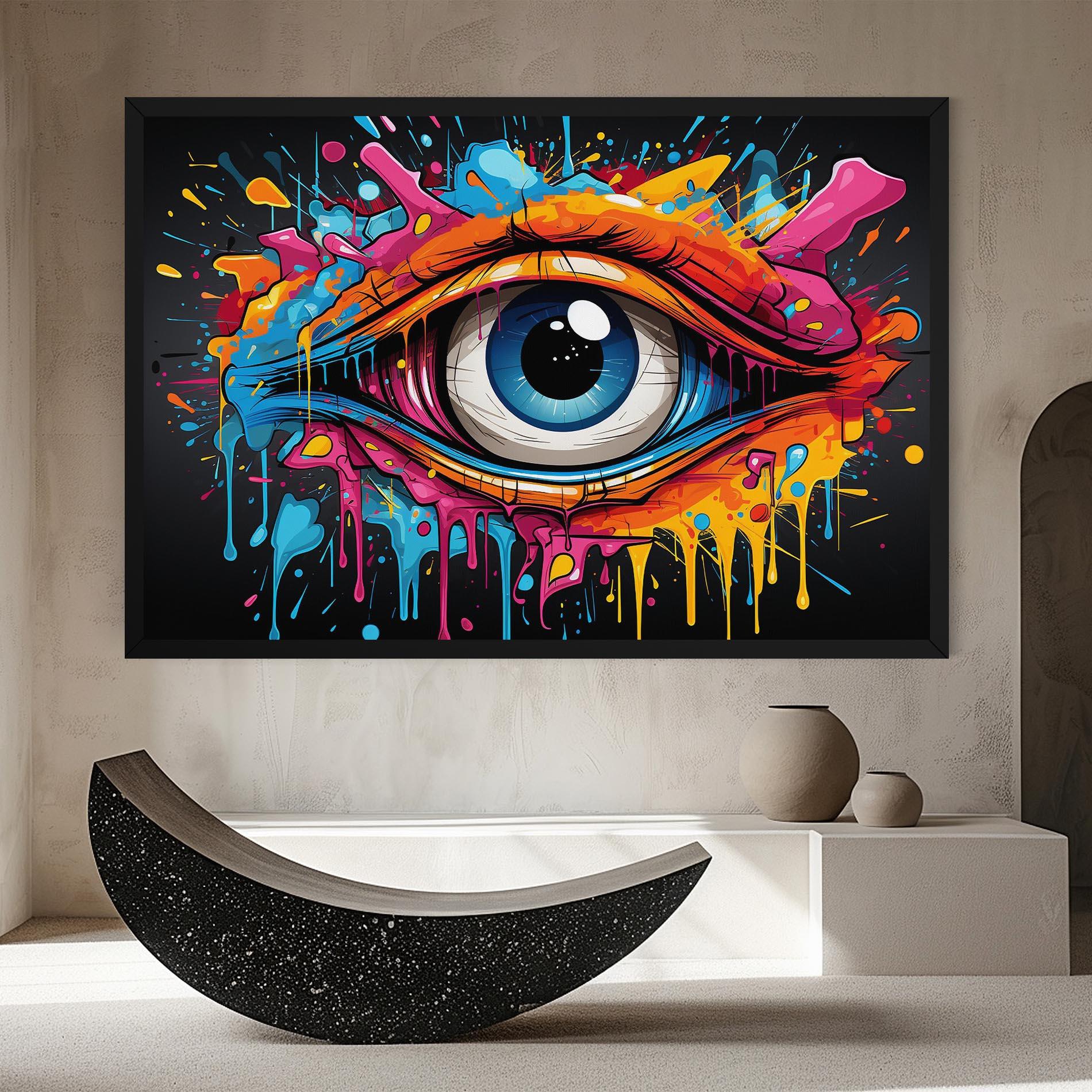 Картина на платно Graffitistyle Eye mockup 8
