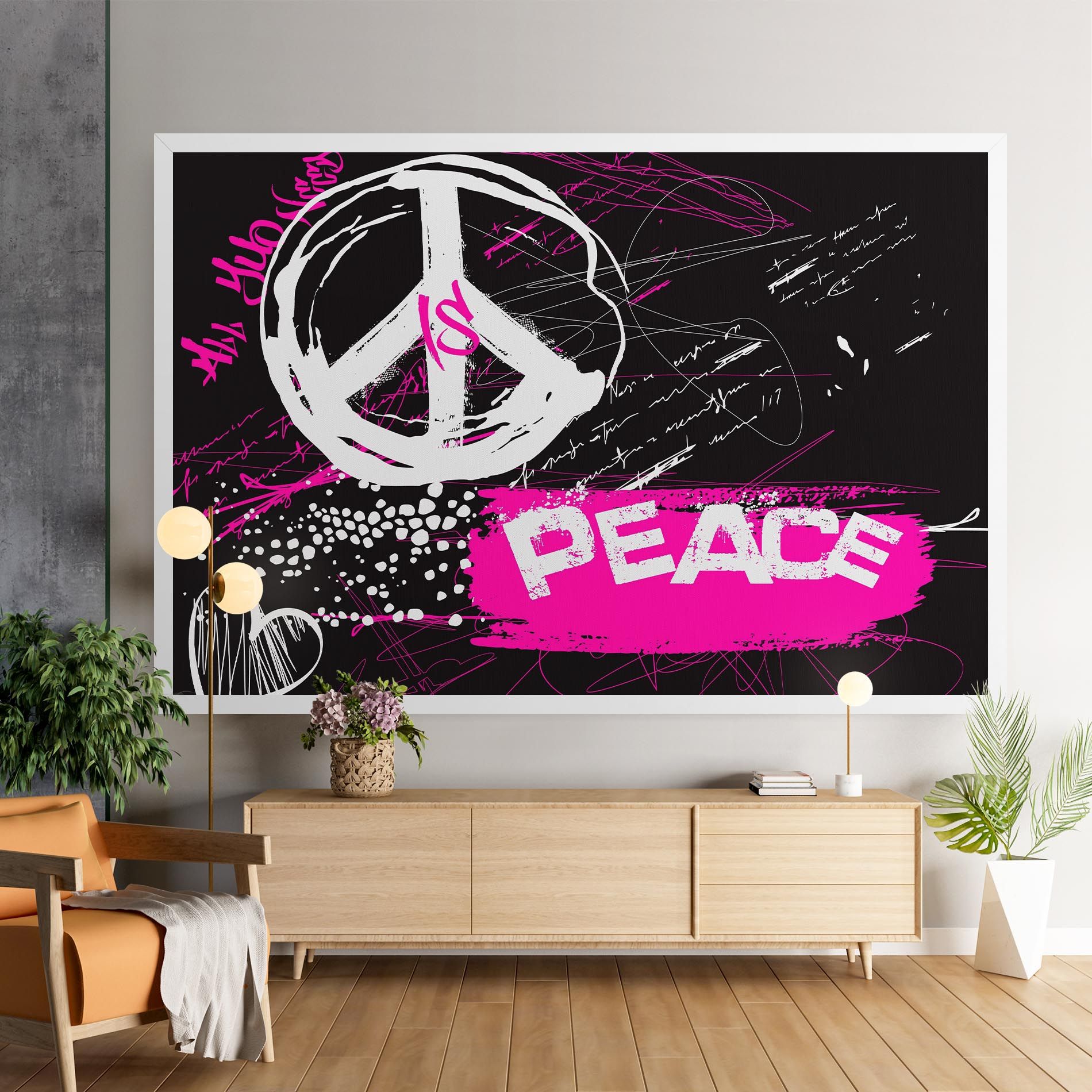 Graffiti Pink Peace mockup 9