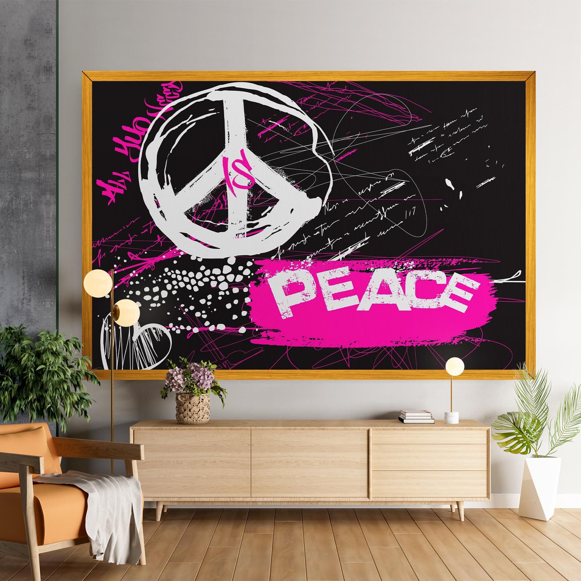 Graffiti Pink Peace mockup 9