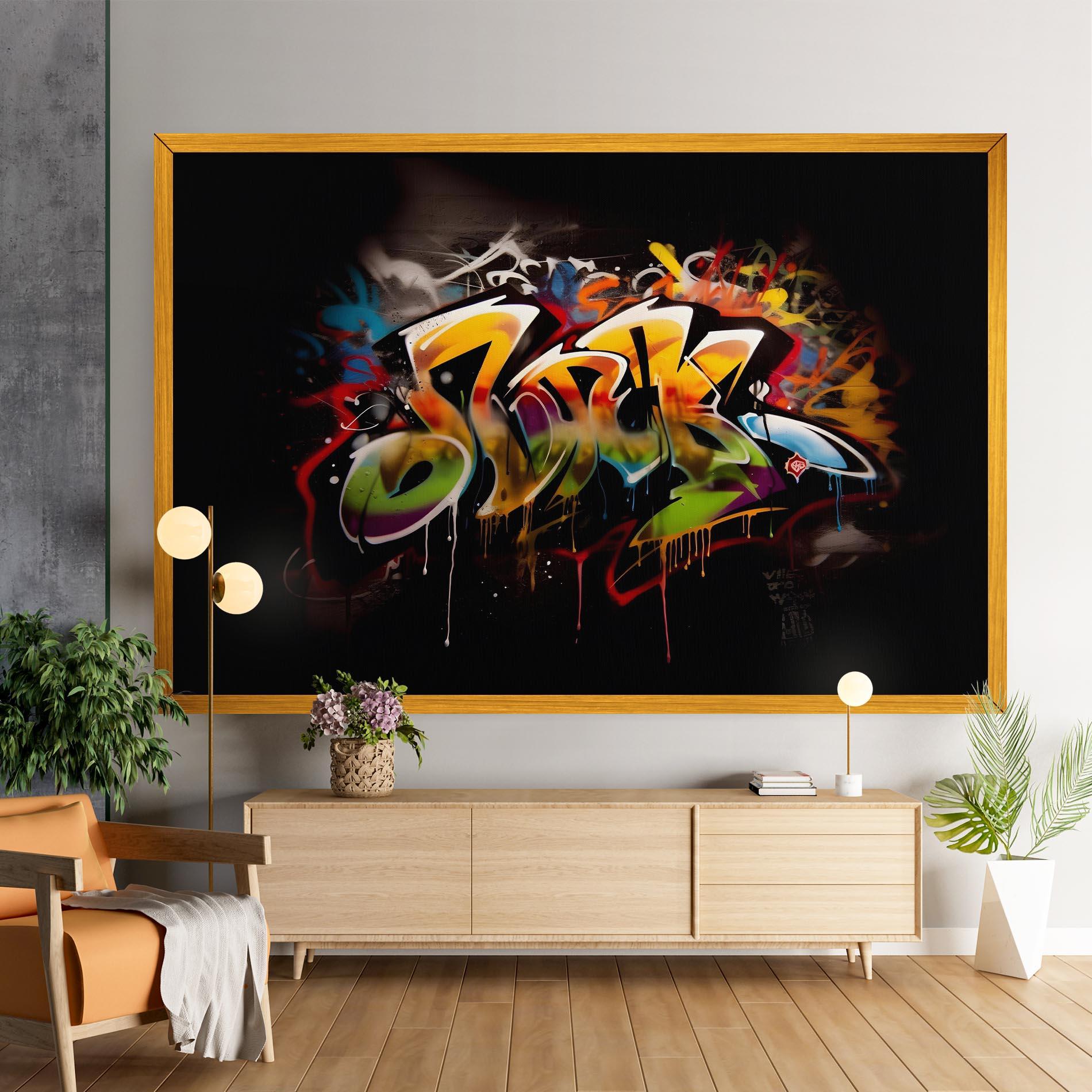 Картина на платно Graffiti Style Wall mockup 9