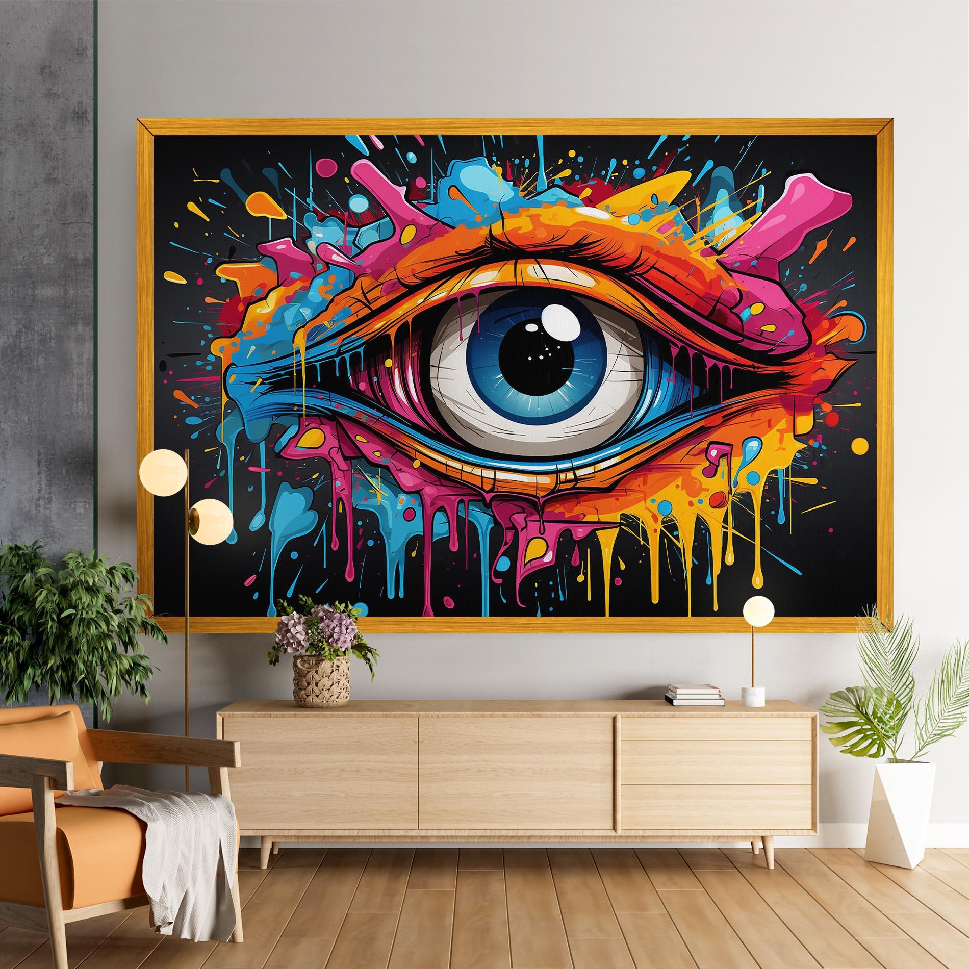 Картина на платно Graffitistyle Eye mockup 9
