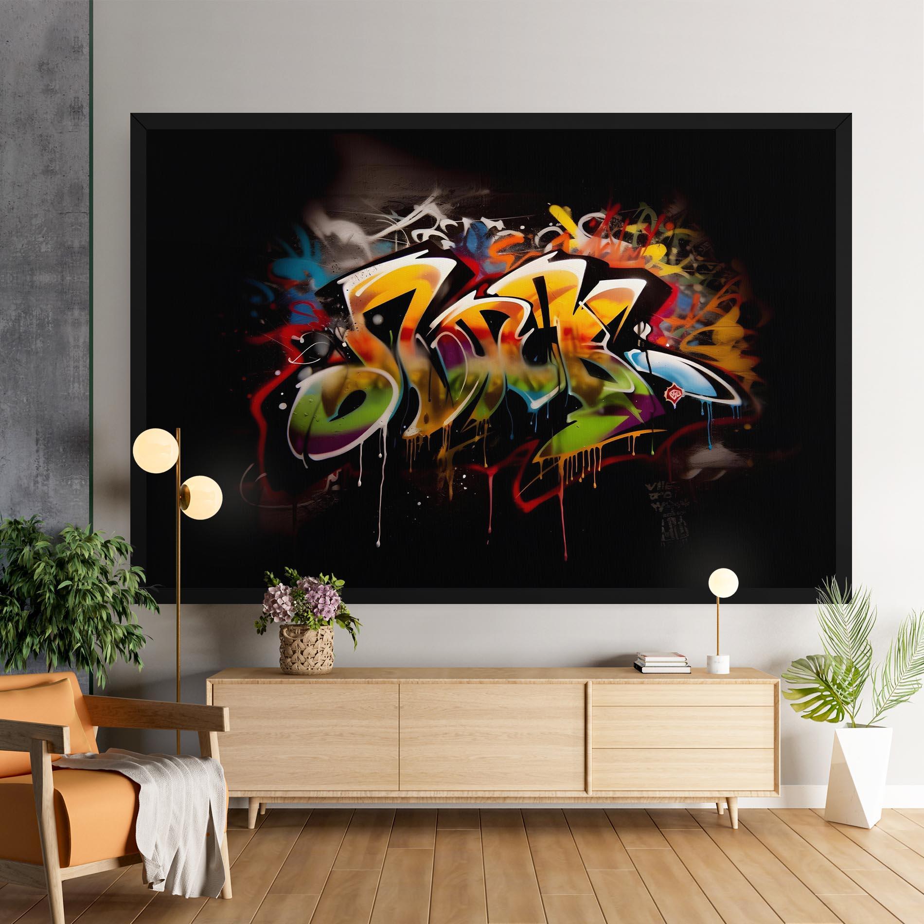Картина на платно Graffiti Style Wall mockup 9