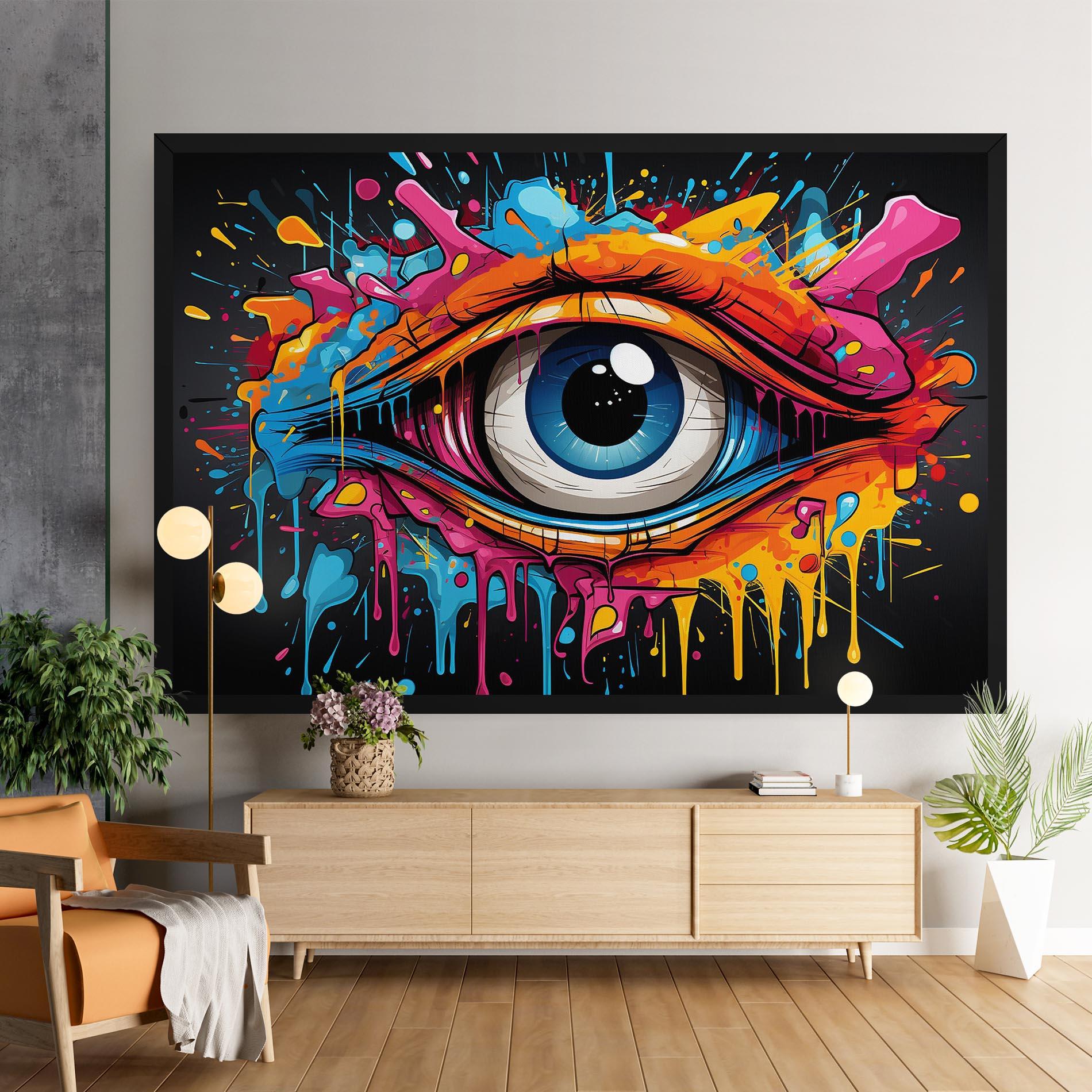 Картина на платно Graffitistyle Eye mockup 9