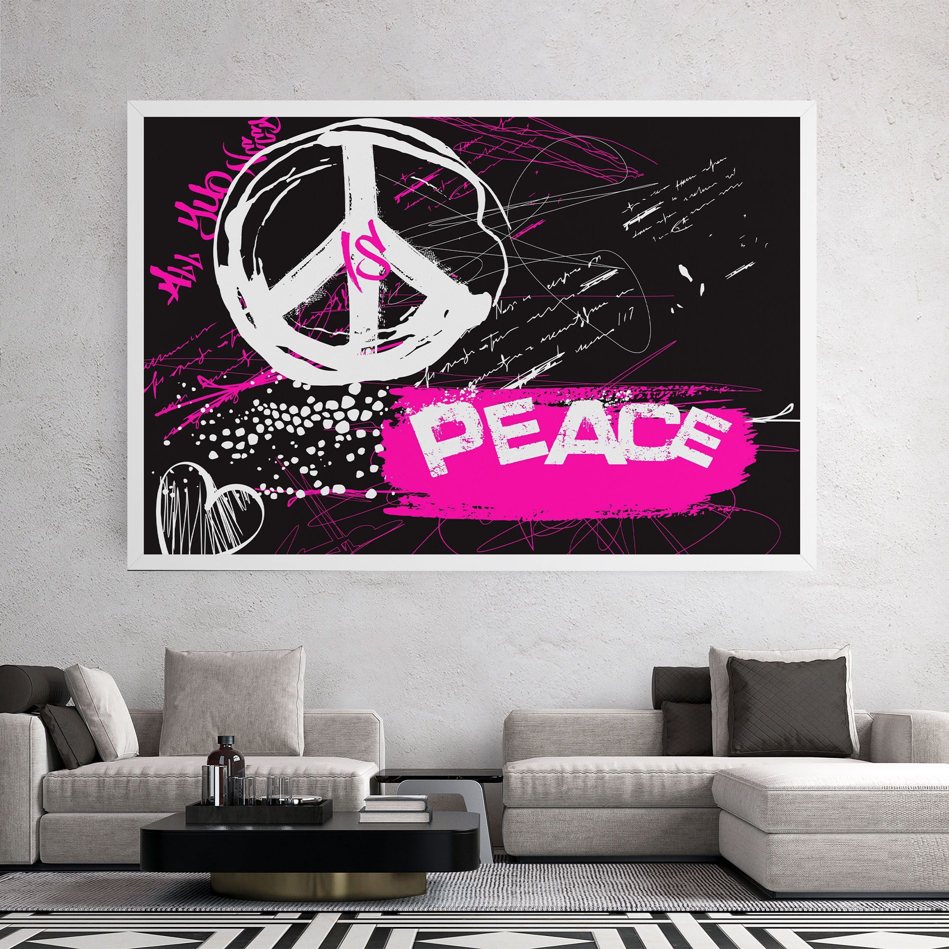 Graffiti Pink Peace mockup 2