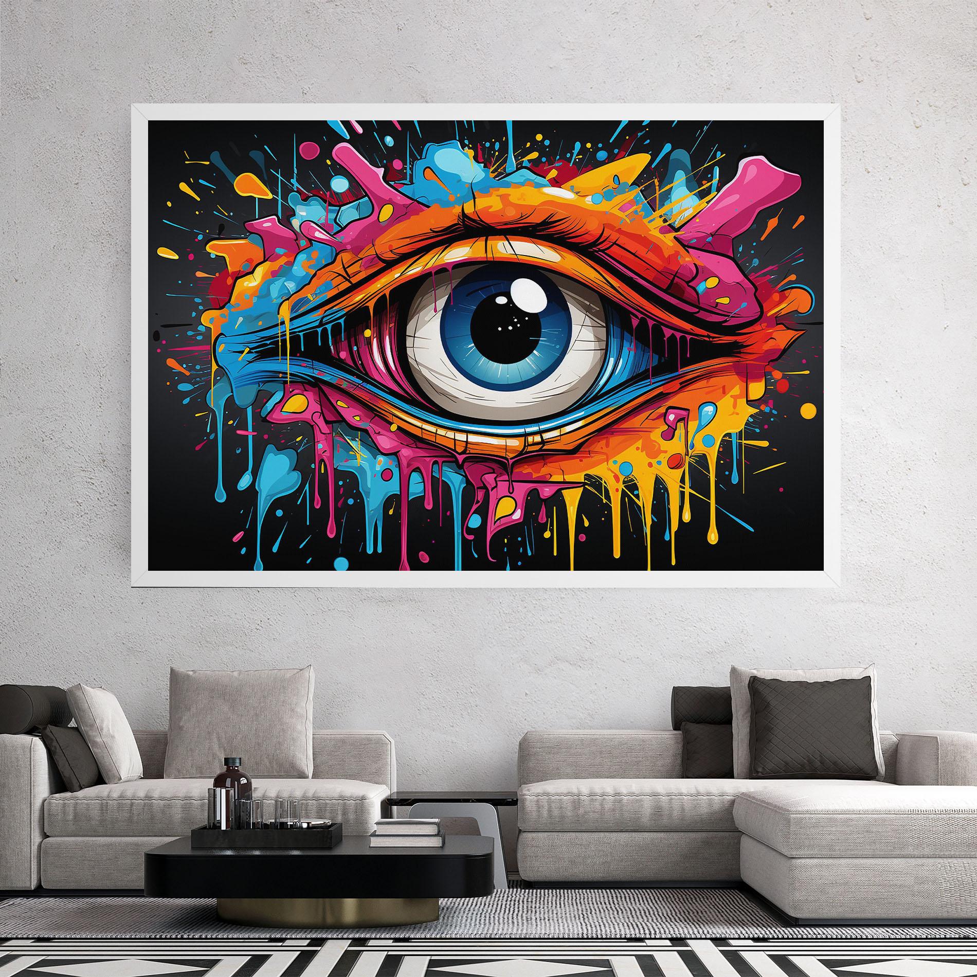 Картина на платно Graffitistyle Eye mockup 2