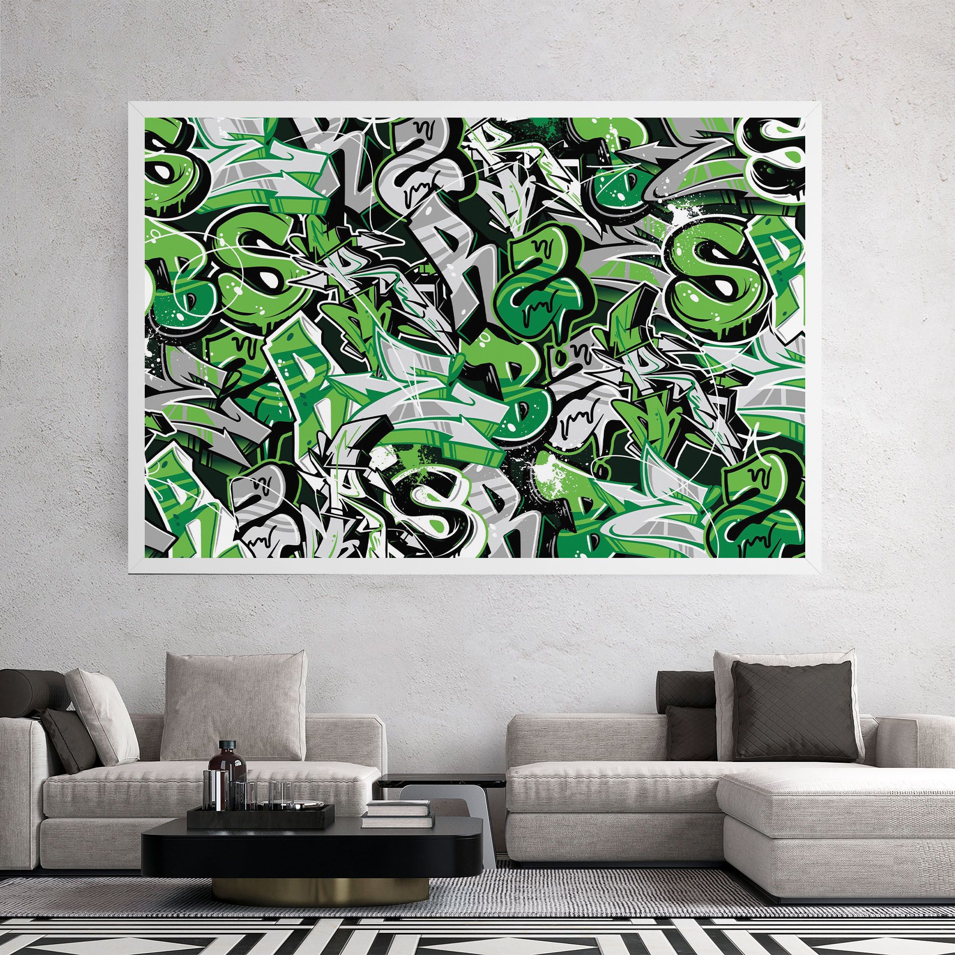 Green Graffiti Letters mockup 2